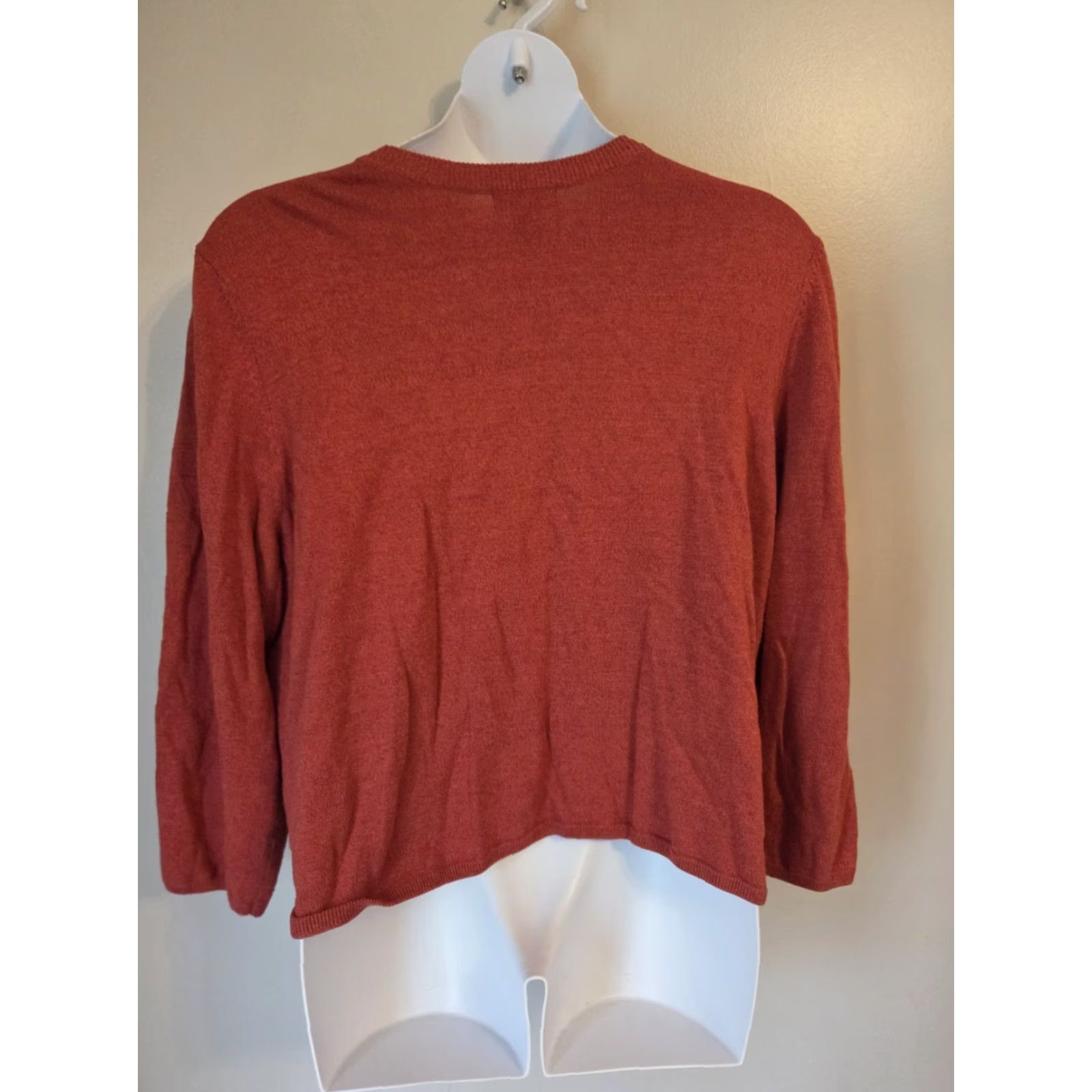 Vintage VINTAGE Koret Cardigan Sweater Top Knit 3X Rust 90s Woman Layered Look Long Sleeve Plus Size Womens Size XXL / US 16-18 / IT 52-54 - 4 Thumbnail