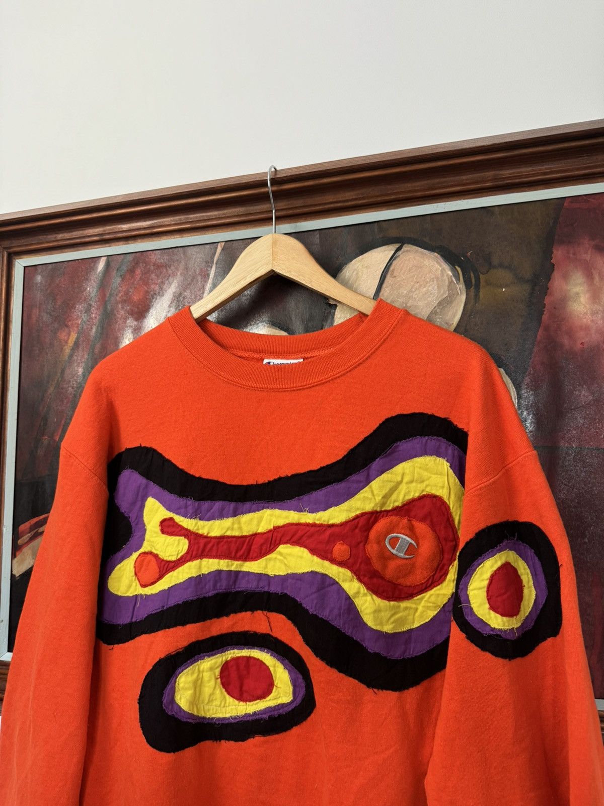 Champion Champion Multicolor Orange Art Crewneck Streetwear Custom Size US L / EU 52-54 / 3 - 2 Thumbnail