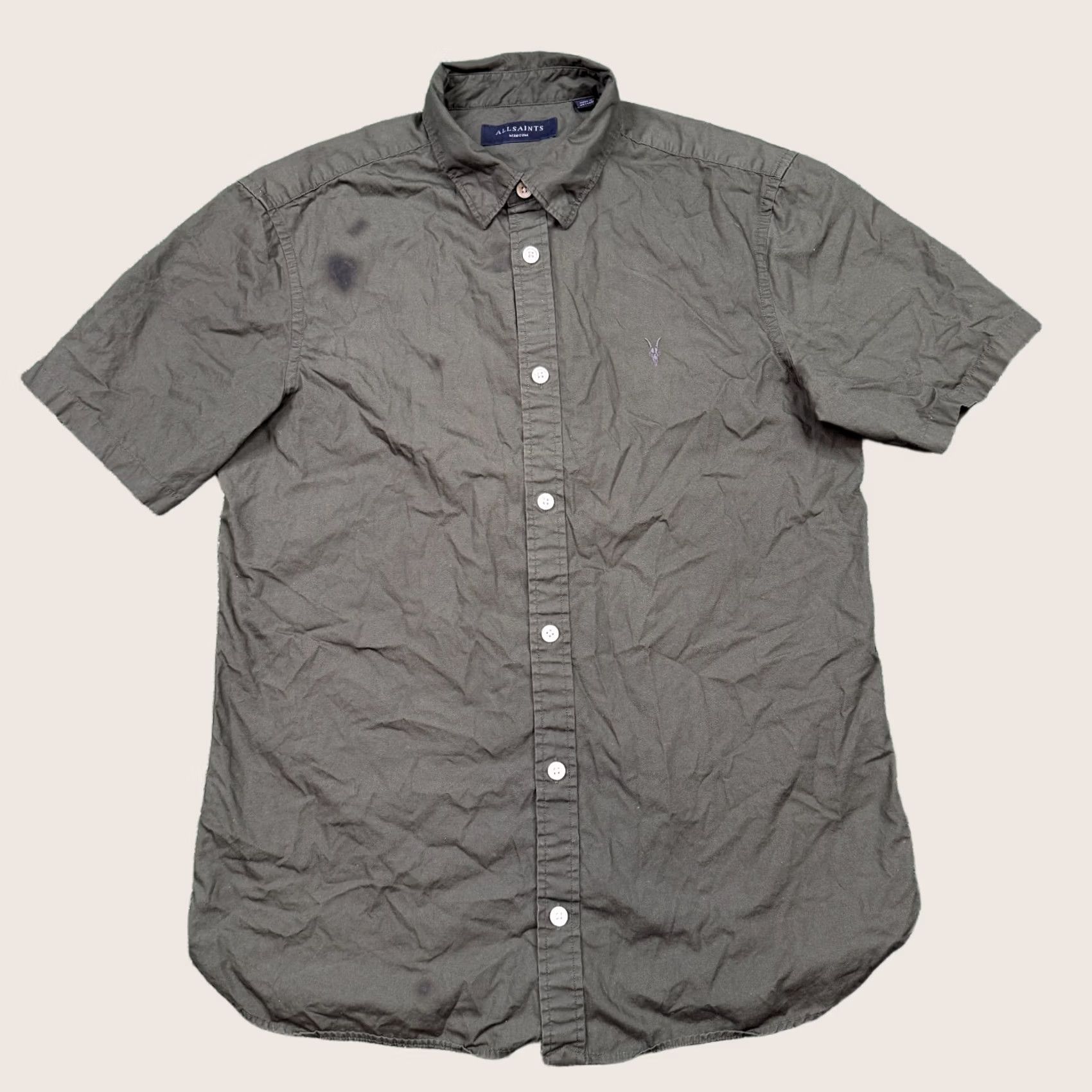 Allsaints Allsaints Button Up Shirt Mens Size M Green Short Sleeve Preppy Size US M / EU 48-50 / 2 - 1 Thumbnail