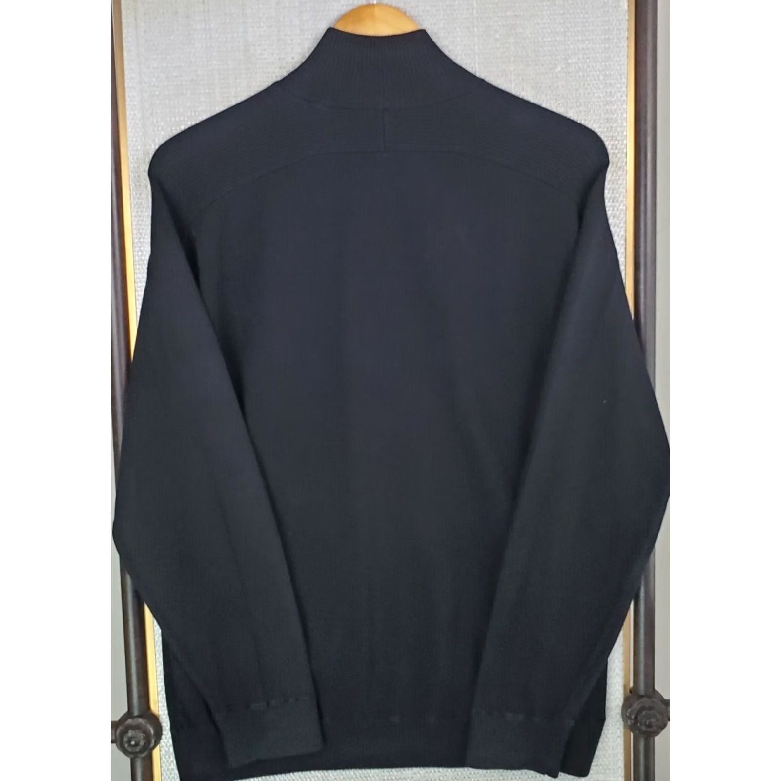 Armani ARMANI COLLEZIONI Mens Silk Blend Full Zip Cardigan Jacket Sweater Black Medium Size US M / EU 48-50 / 2 - 4 Thumbnail