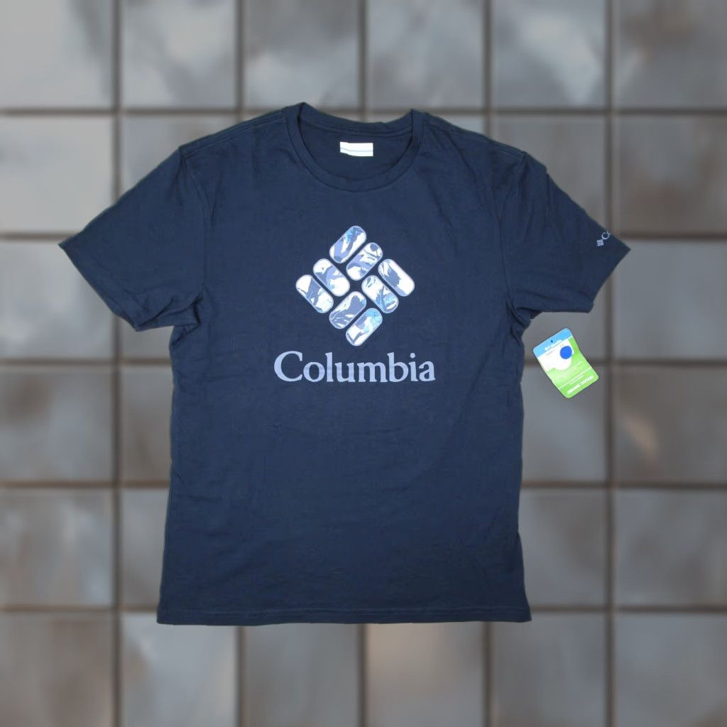 Vintage Columbia Shirt Mens Medium Navy Blue Organic Cotton Logo Graphic Tee T-Shirt Size US M / EU 48-50 / 2 - 1 Thumbnail