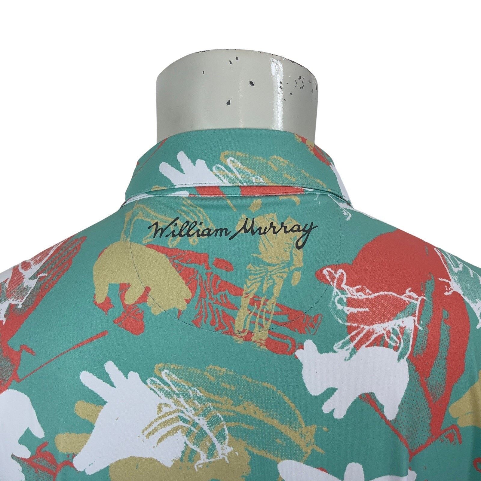 Ashworth William Murray Retro Seafoam Happy Hands Golf Shirt Mens 2XL Size US XXL / EU 58 / 5 - 19 Thumbnail
