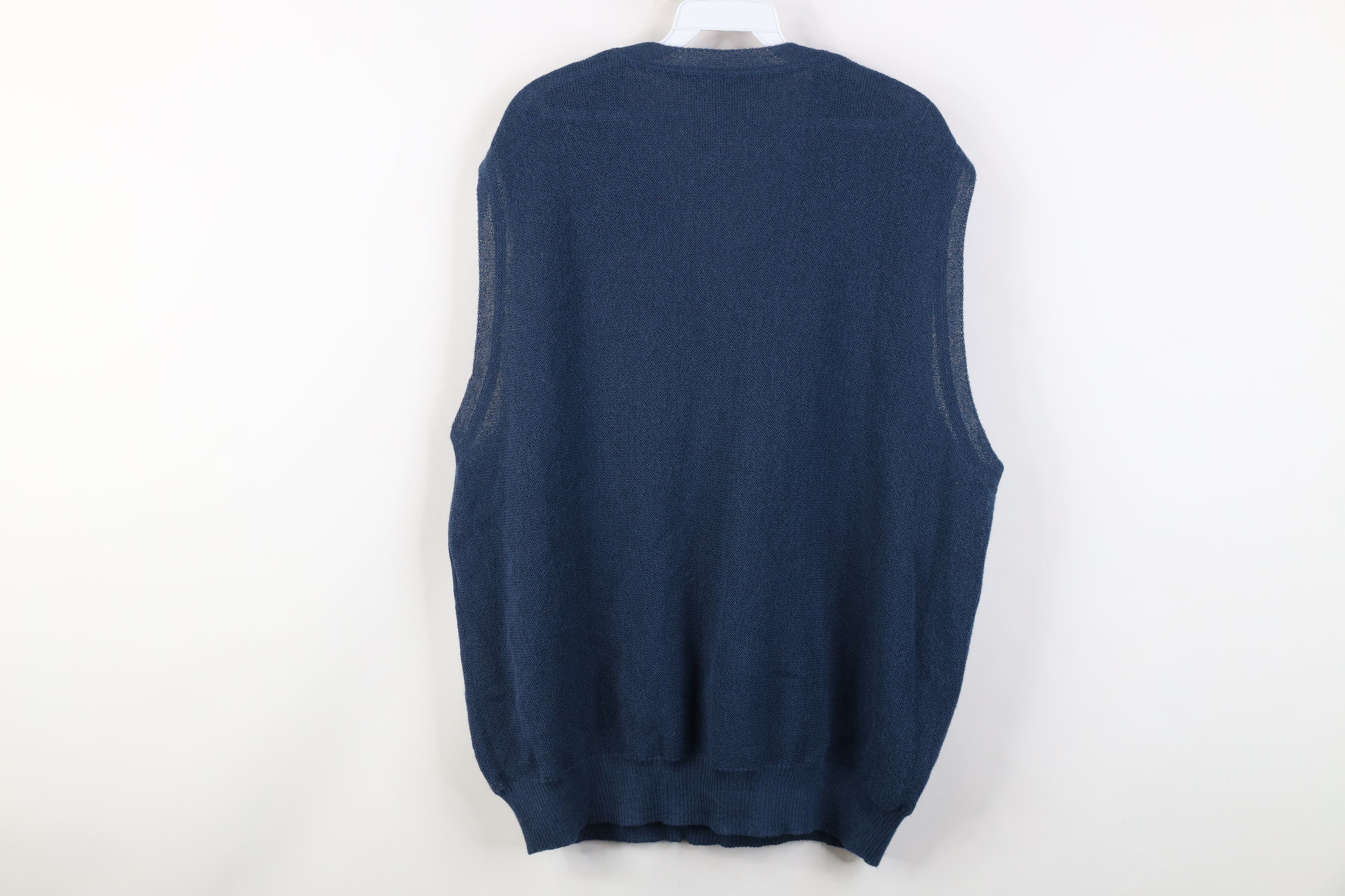 Vintage Vintage 90s Streetwear Wool Knit V-Neck Sweater Vest Blue Size XL / US 12-14 / IT 48-50 - 7 Thumbnail