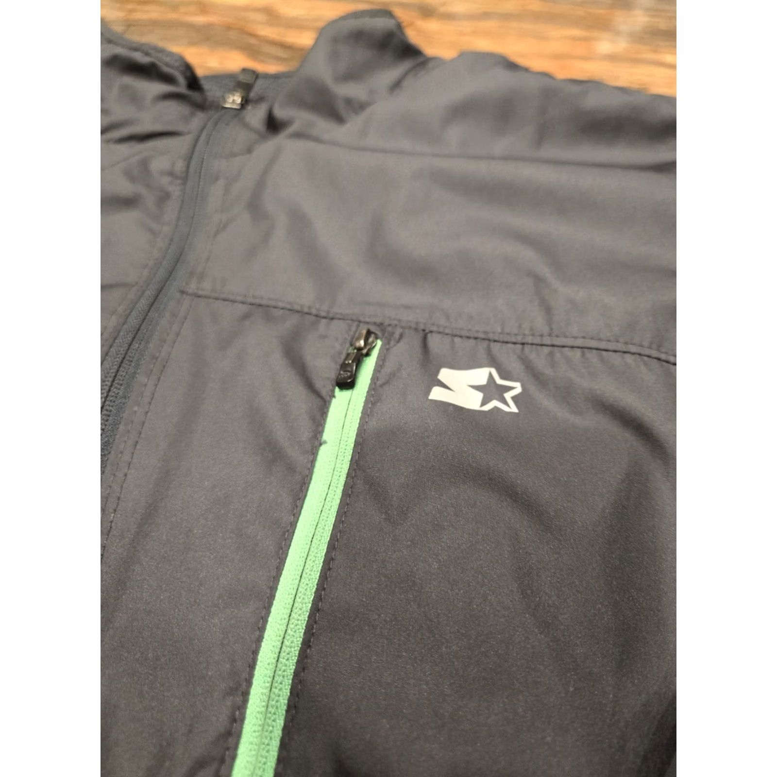 Starter VINTAGE Starter Windbreaker Jacket XL Mens Full Zip Gray Green 90s 80s Jacket Size US XL / EU 56 / 4 - 3 Thumbnail