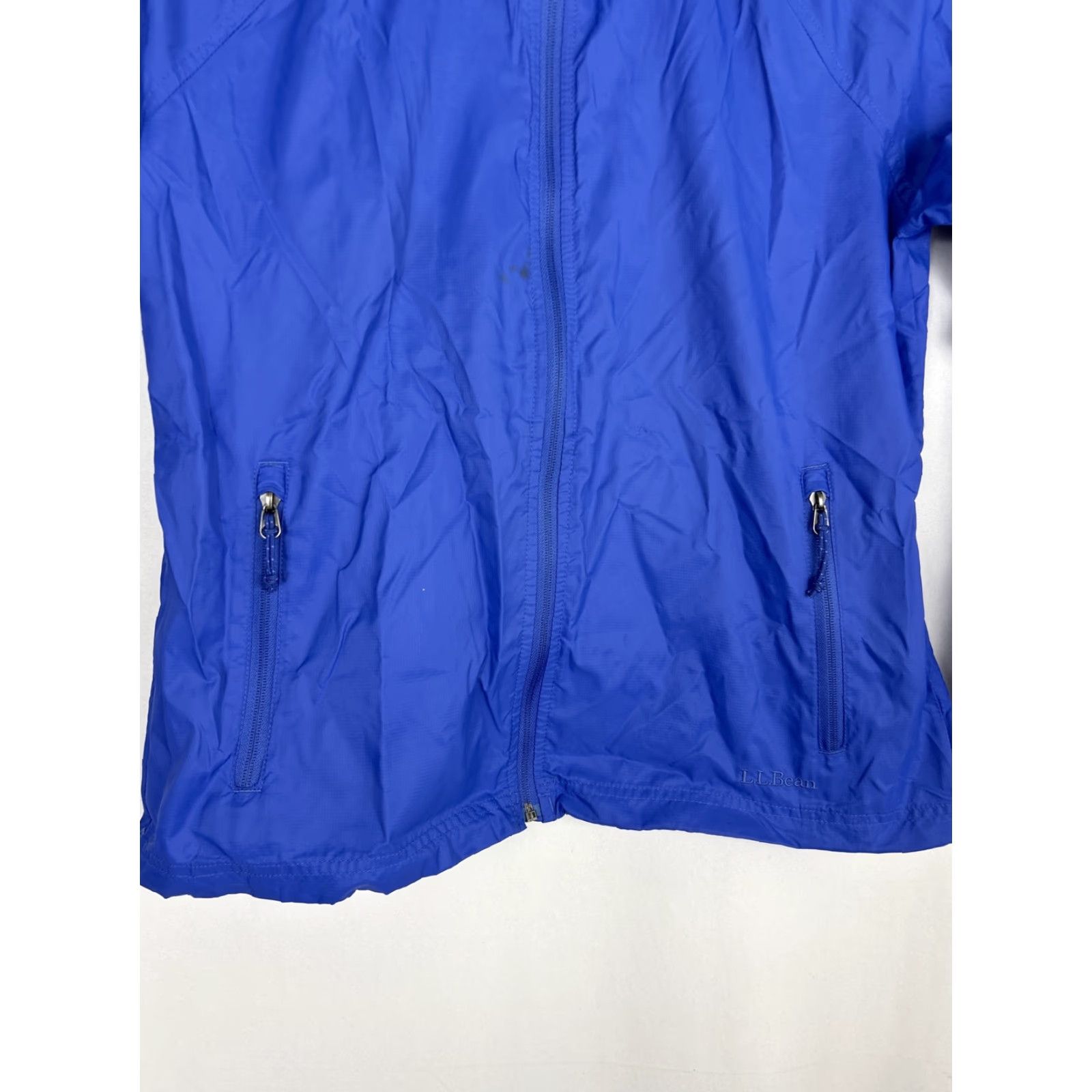 Vintage LL Bean Windbreaker Womens Medium Blue Lightweight Full Zip Nylon Zipaway Hood Size M / US 6-8 / IT 42-44 - 5 Thumbnail
