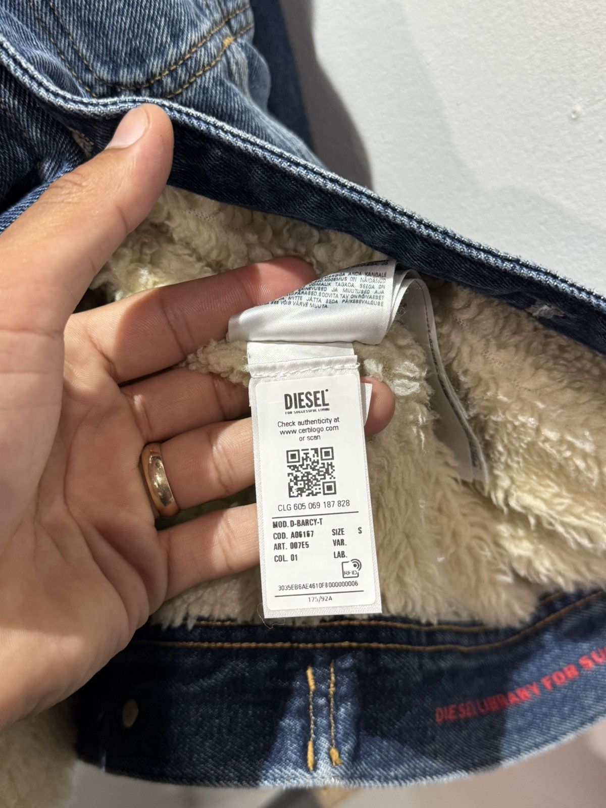 Diesel Diesel Sherpa Trucker Jacket Sz S Size US S / EU 44-46 / 1 - 7 Thumbnail