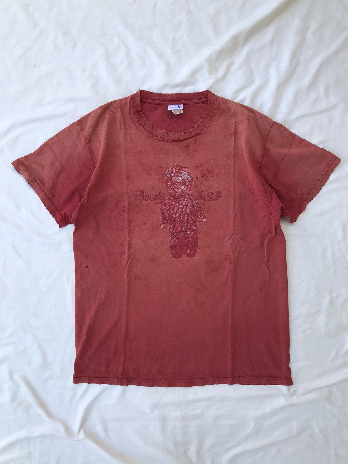 image of Trashed Tshirt Lee Sun Faded in Faded Red, Men's (Size Large)