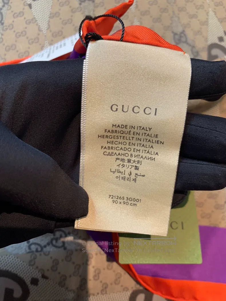 Gucci Guicci Printed Mulberry Silk Scarf Size ONE SIZE - 6 Thumbnail