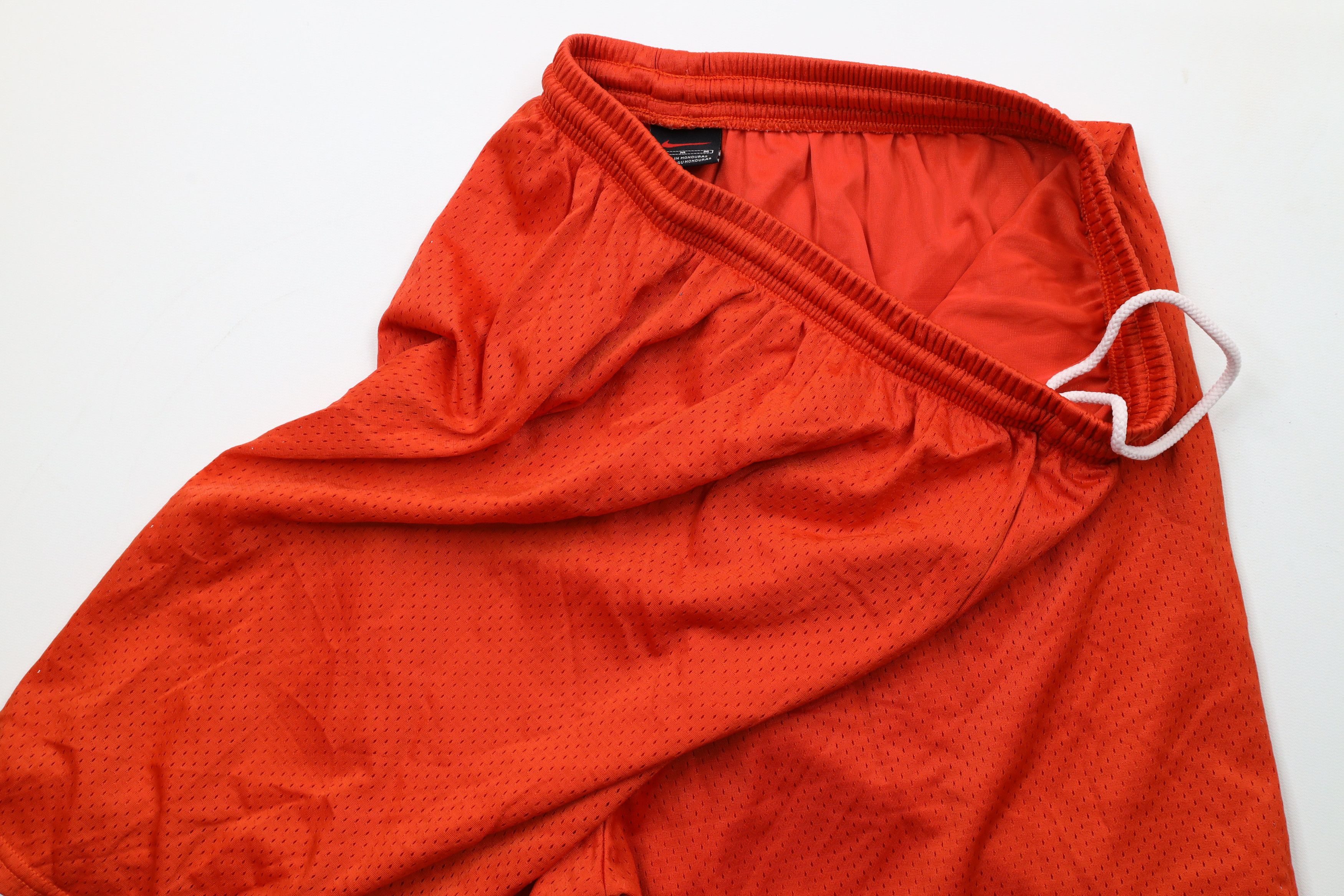 Nike × Vintage Vintage 90s Nike Mini Swoosh Above Knee Mesh Shorts Orange Size US 32 / EU 48 - 6 Thumbnail