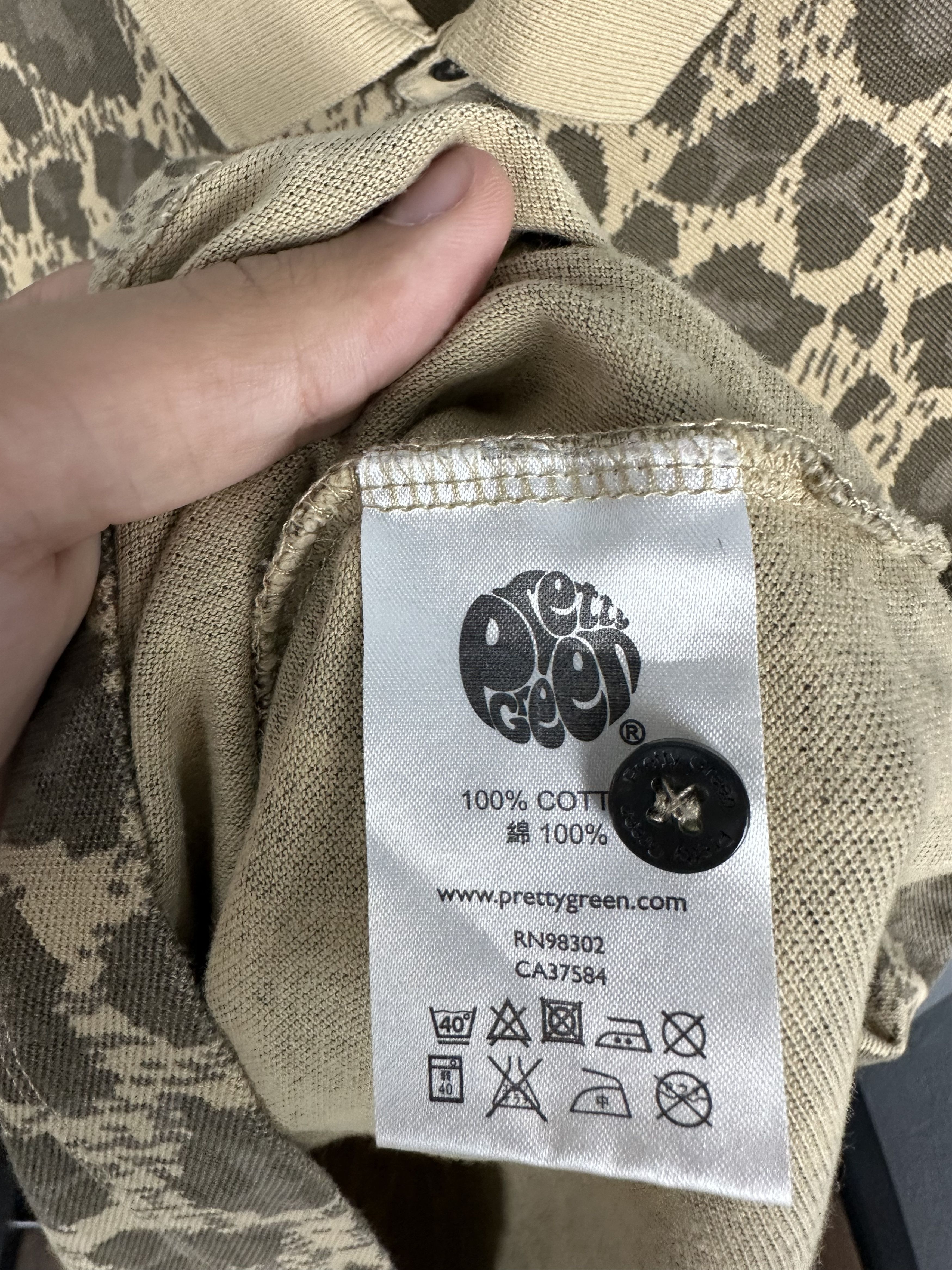 Pretty Green Pretty Green Mens Patterned Polo Shirt Size US L / EU 52-54 / 3 - 5 Thumbnail