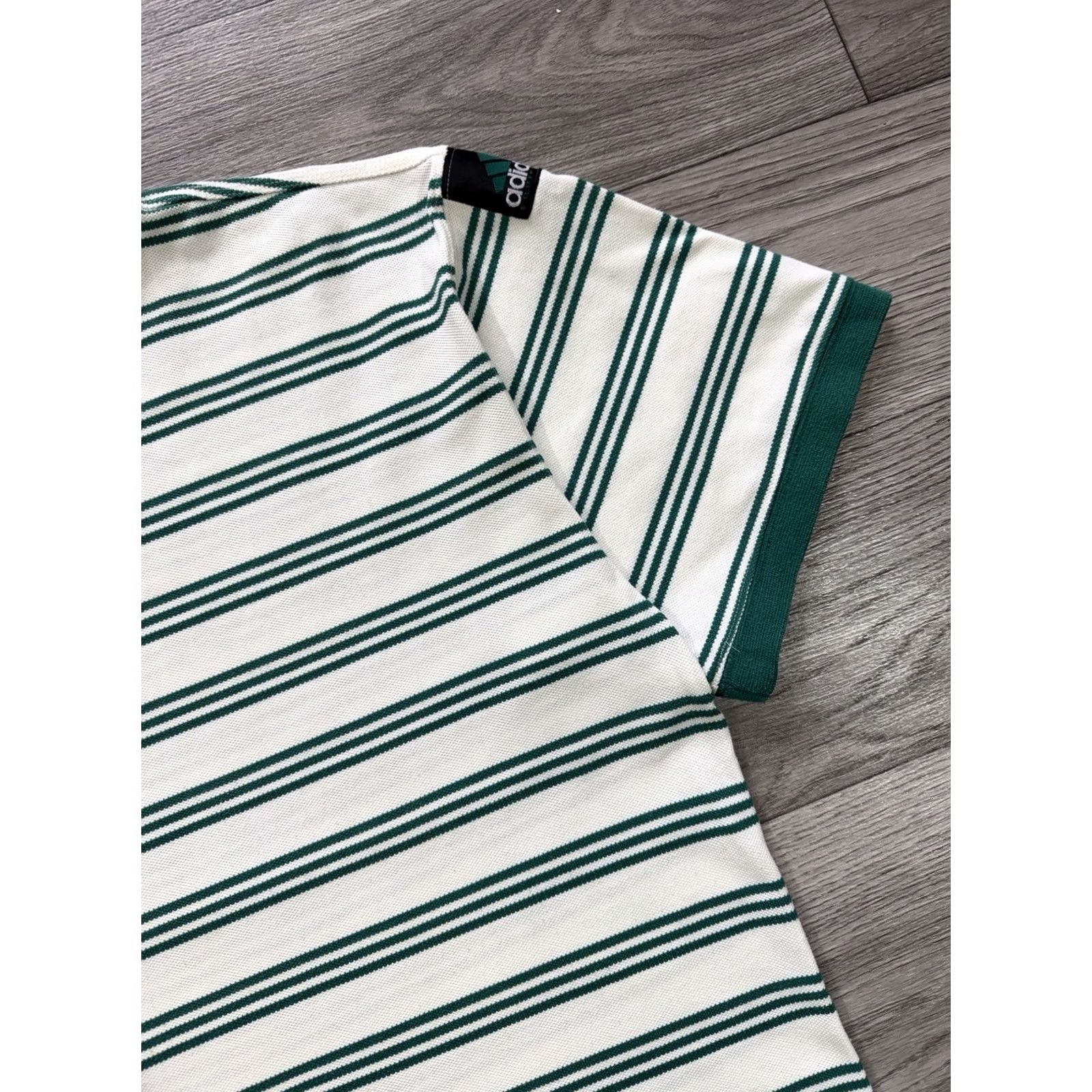 Adidas Adidas Equipment Vintage 90s Striped Short Sleeve T-Shirt White Green Size L Mens T-Shirt Size US L / EU 52-54 / 3 - 6 Thumbnail