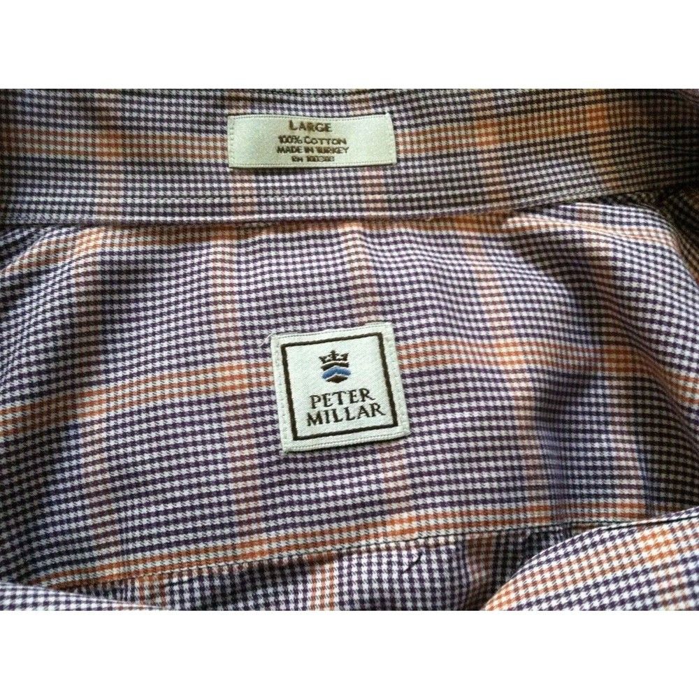 Peter Millar PETER MILLAR MENS MULTICOLOR 100%COTTON CASUAL SHIRT SIZE: L Size US L / EU 52-54 / 3 - 7 Thumbnail