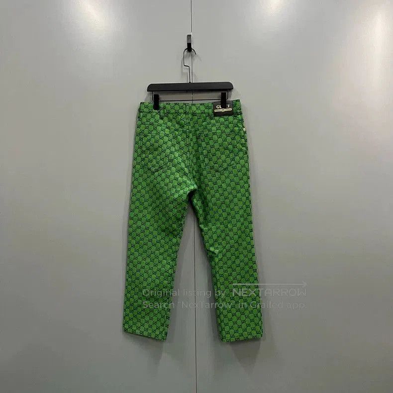 Gucci Gucci Green GG Print Pants. Size US 34 / EU 50 - 4 Thumbnail