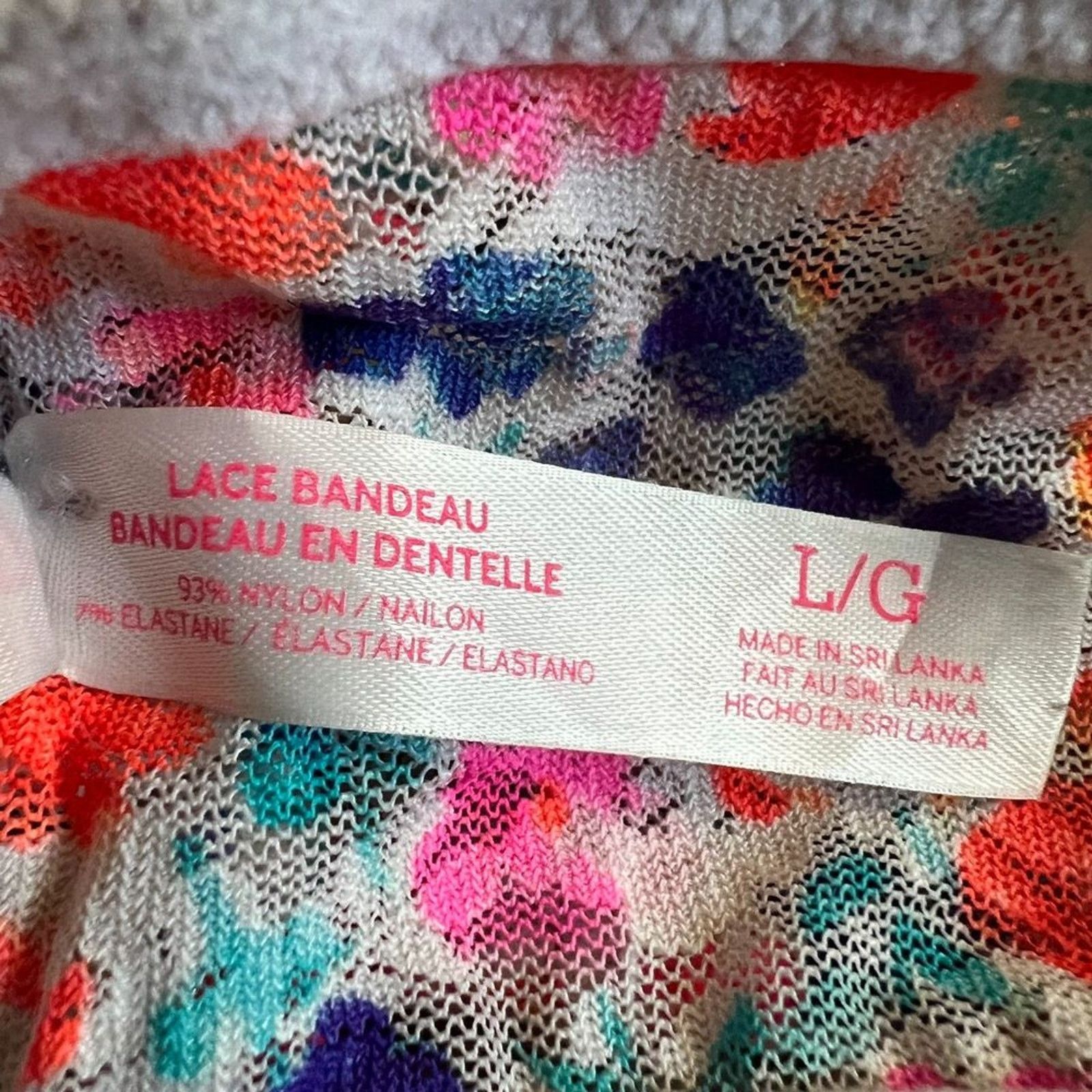 Victoria's Secret VICTORIA'S SECRET PINK Floral Print Lace Bandeau Bra, L Size ONE SIZE - 6 Thumbnail