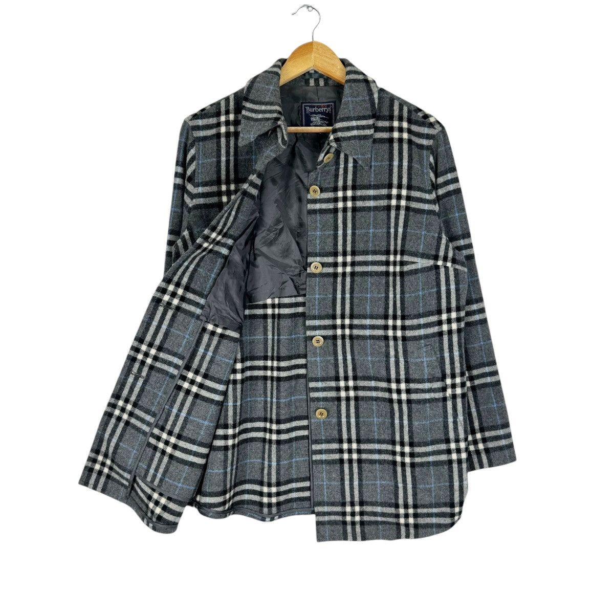 Burberry × Burberry Prorsum × Vintage ☀️BURBERRYS WOOL NOVA CHECK BUTTON JACKET Size M / US 6-8 / IT 42-44 - 12 Thumbnail