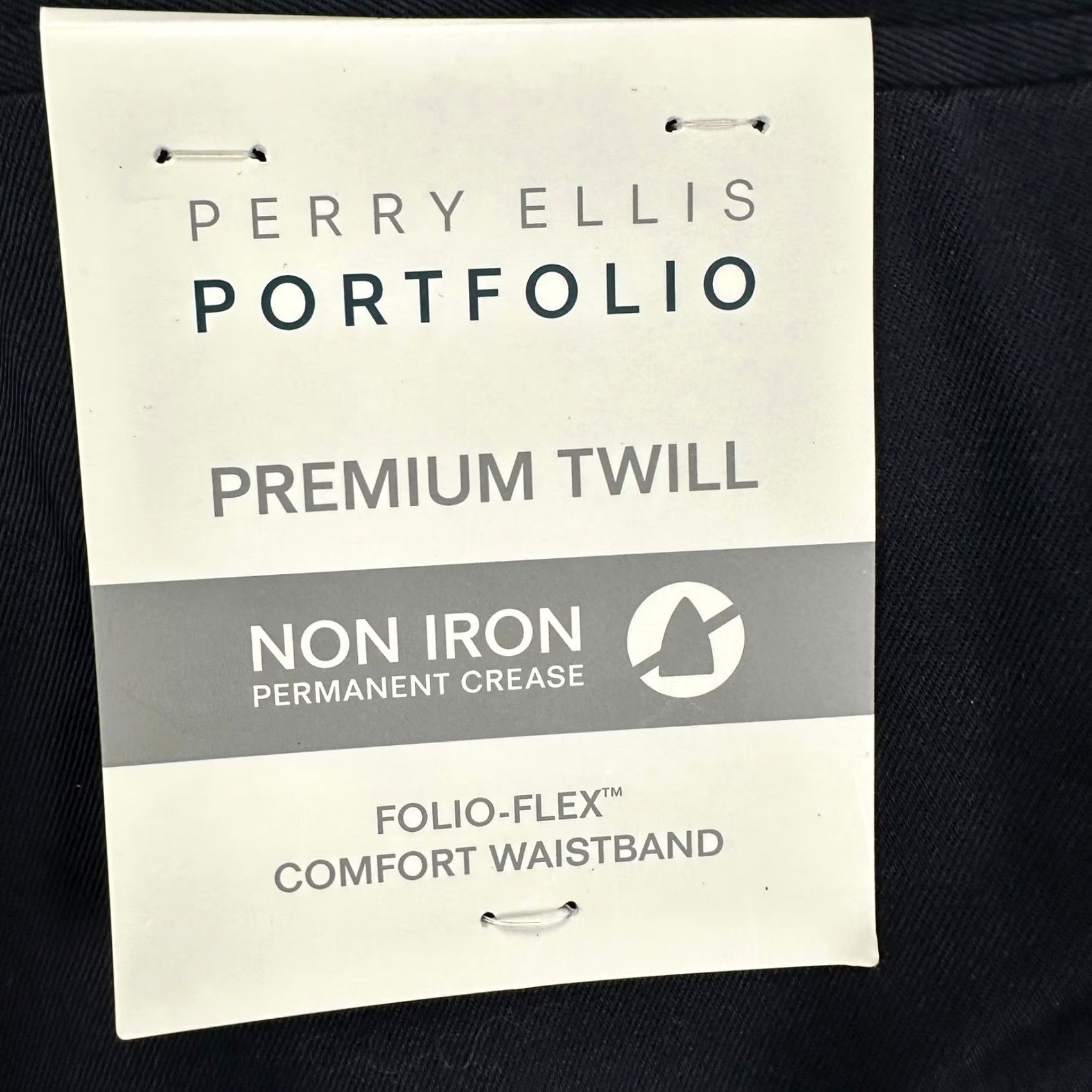 Perry Ellis Perry Ellis Men Premium Twill Dress Pants 34X32 Blue Flat Front Straight Leg NEW Size US 34 / EU 50 - 5 Thumbnail