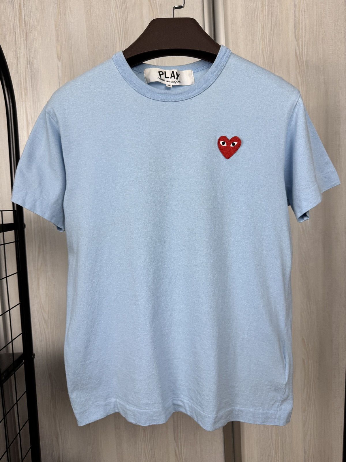 Comme des Garcons PLAY COMME des GARCONS PLAY Red Heart Blue Mens Cotton Tee Japan Size US M / EU 48-50 / 2 - 2 Thumbnail