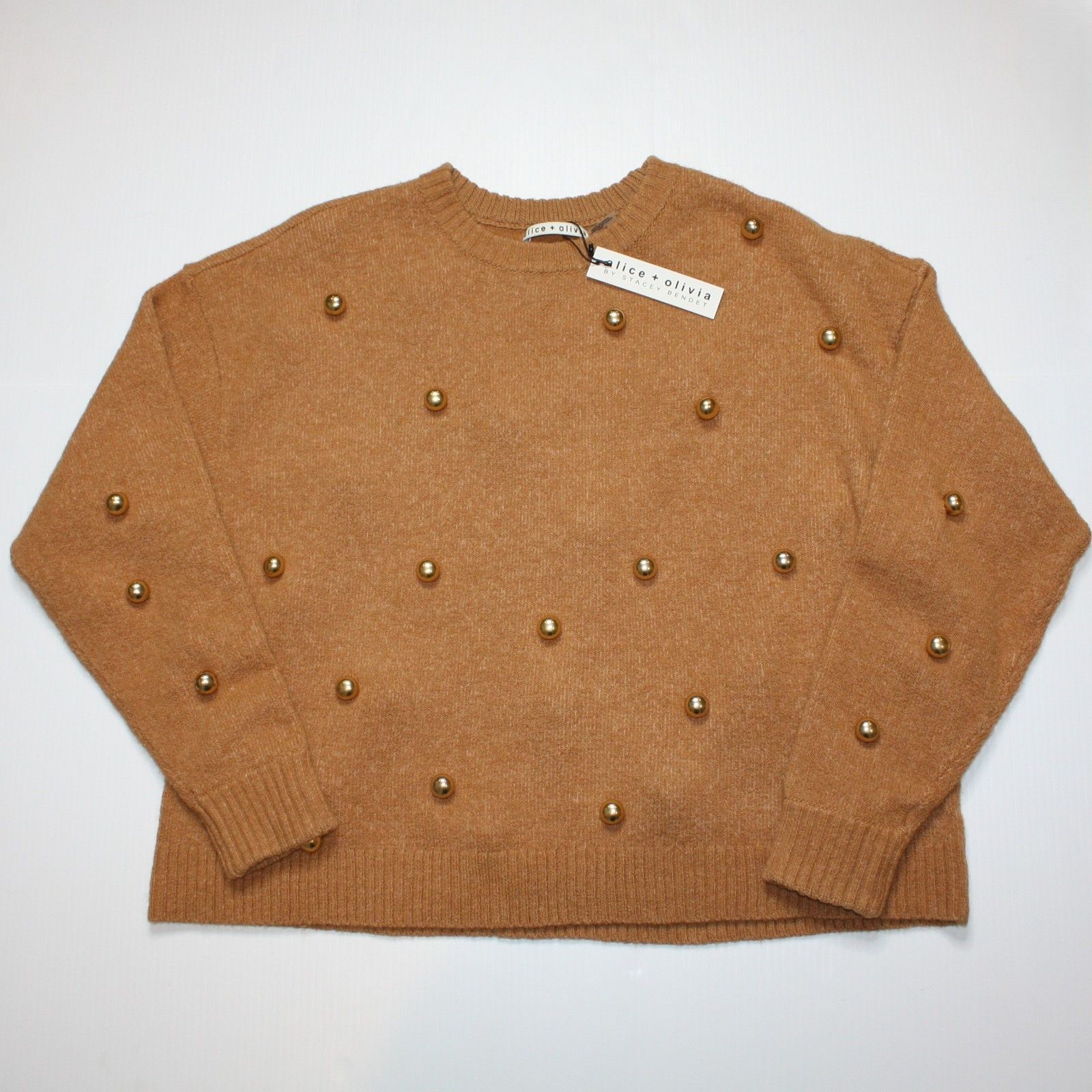 Alice + Olivia Gleeson Metal Ball Pullover Sweater size M NWT MSRP $495 Size M / US 6-8 / IT 42-44 - 6 Thumbnail