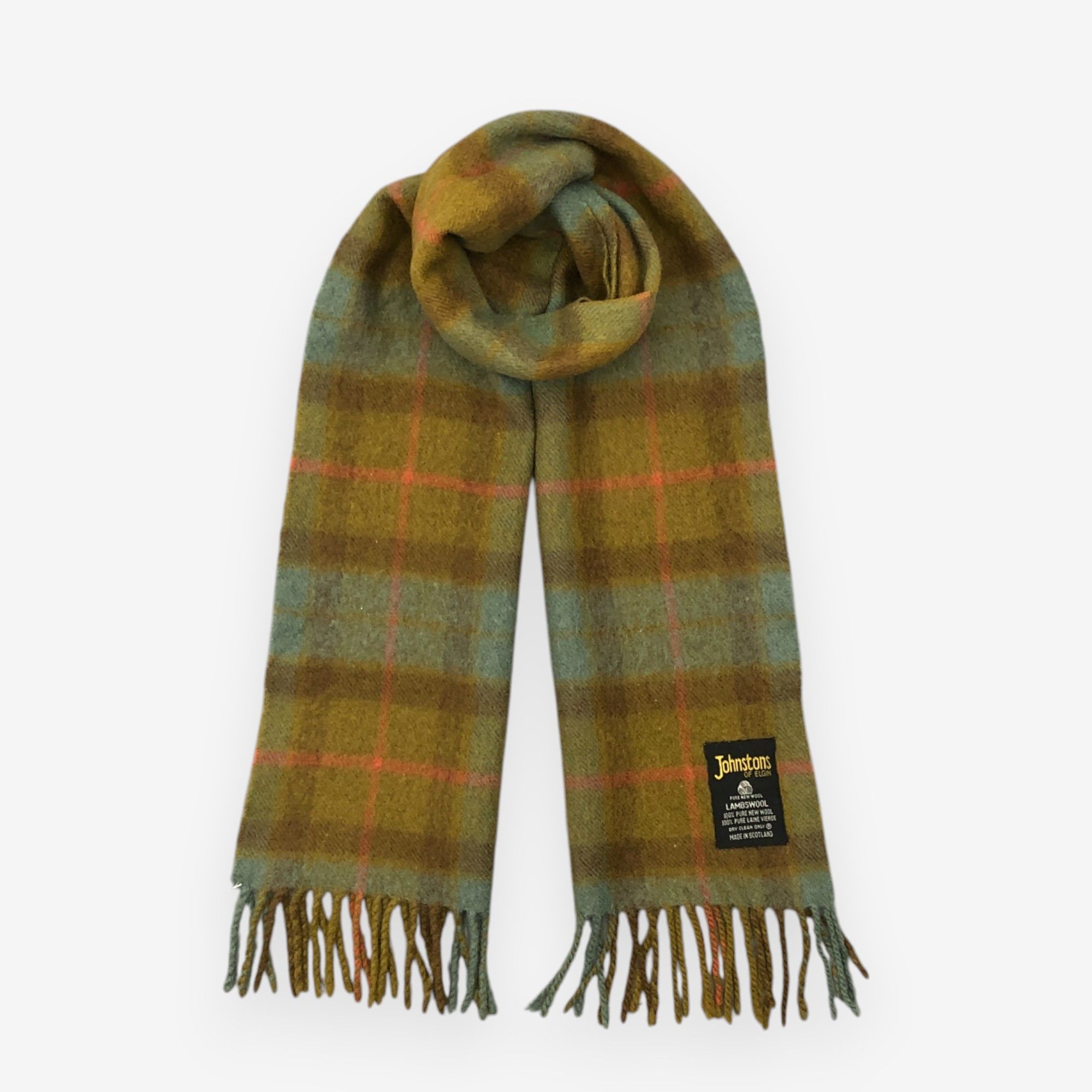 Johnstons Of Elgin Vintage Johnstons Scarf Muffler Wool Plaid Winter Scarves Size ONE SIZE - 1 Thumbnail