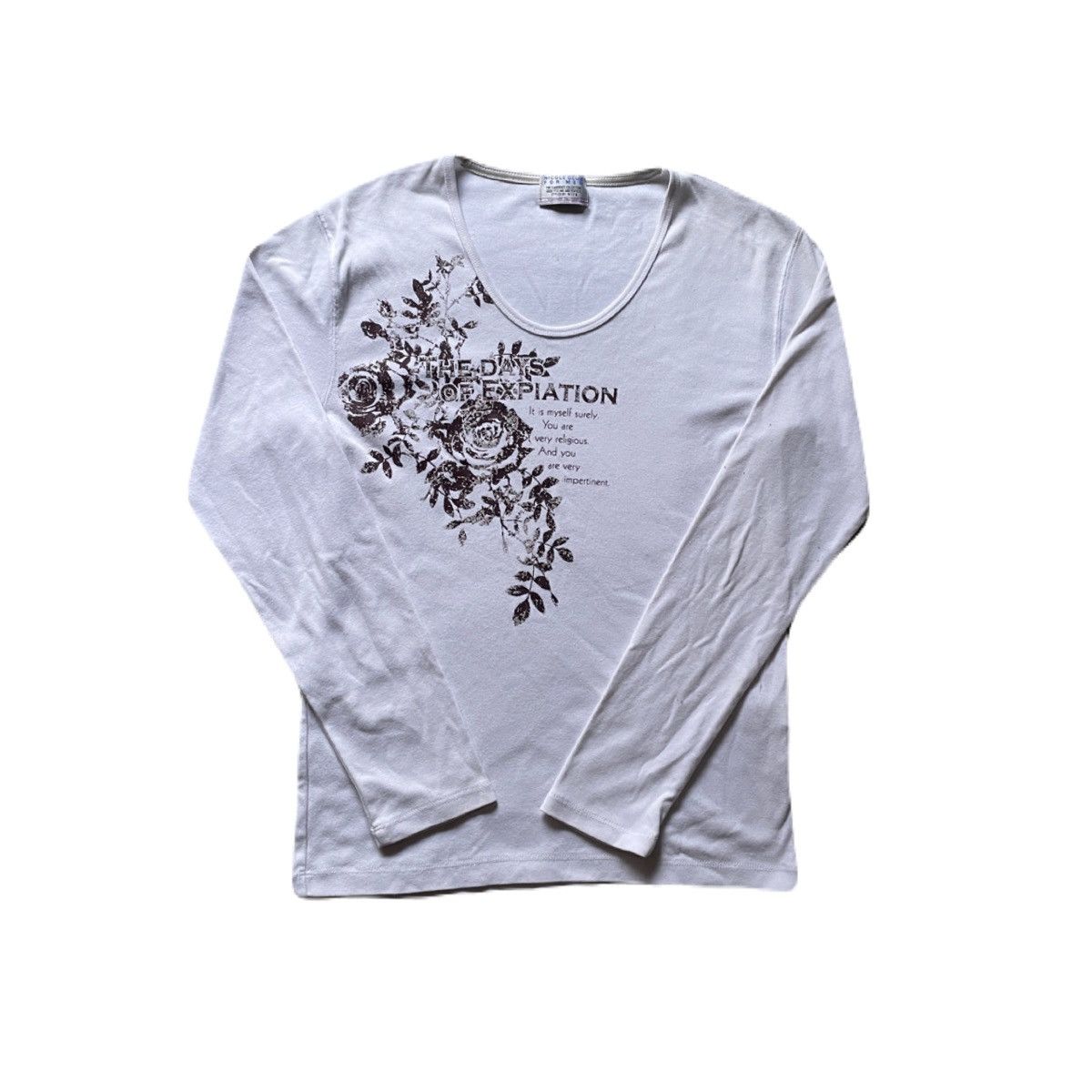If Six Was Nine 2000s Japanese archive Vkei Poem Floral Long Sleeve Top Size US M / EU 48-50 / 2 - 2 Thumbnail