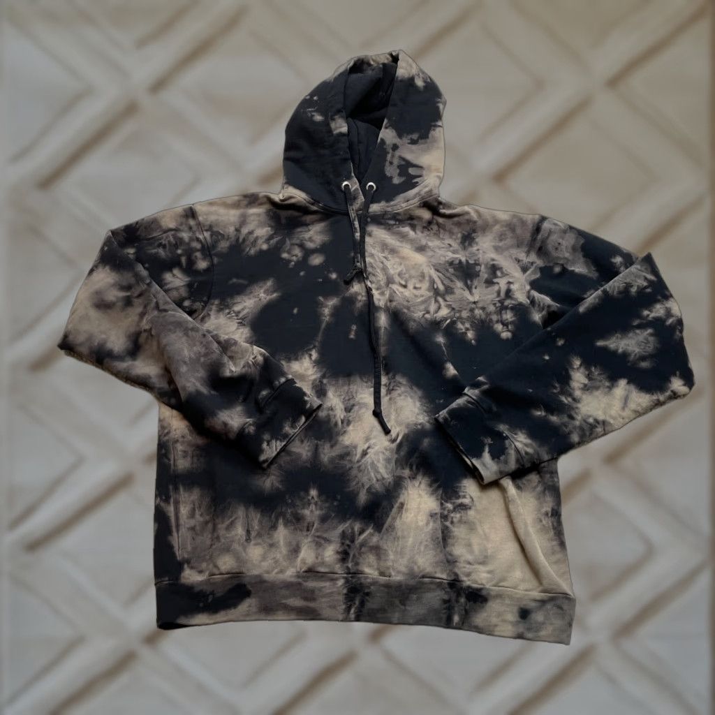 Boohoo VINTAGE? No — Actually not vintage. Boohoo Hoodie Sweatshirt Women’s 2 Black Gray Tie Dye Hooded Drawstring Pullover Size XS / US 0-2 / IT 36-38 - 1 Thumbnail