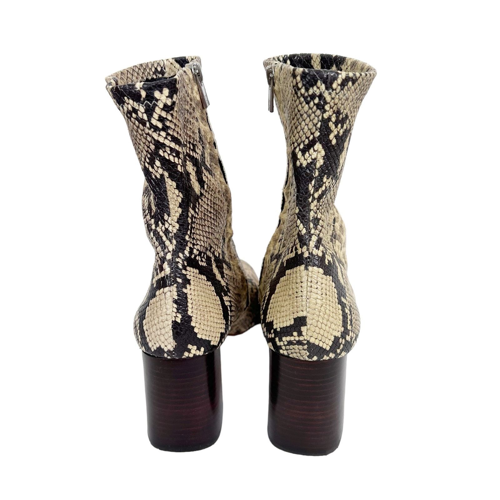 Loeffler Randall Loeffler Randall Tan Snakeskin Flare Block Heel Booties 8.5 Size US 8.5 / IT 38.5 - 5 Thumbnail