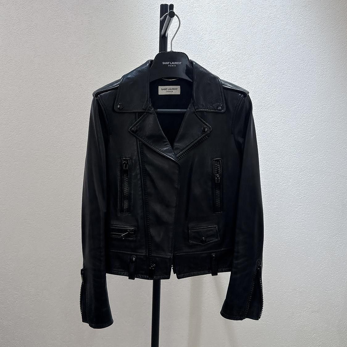 Saint Laurent Lambskin Leather Biker Jacket US XXS