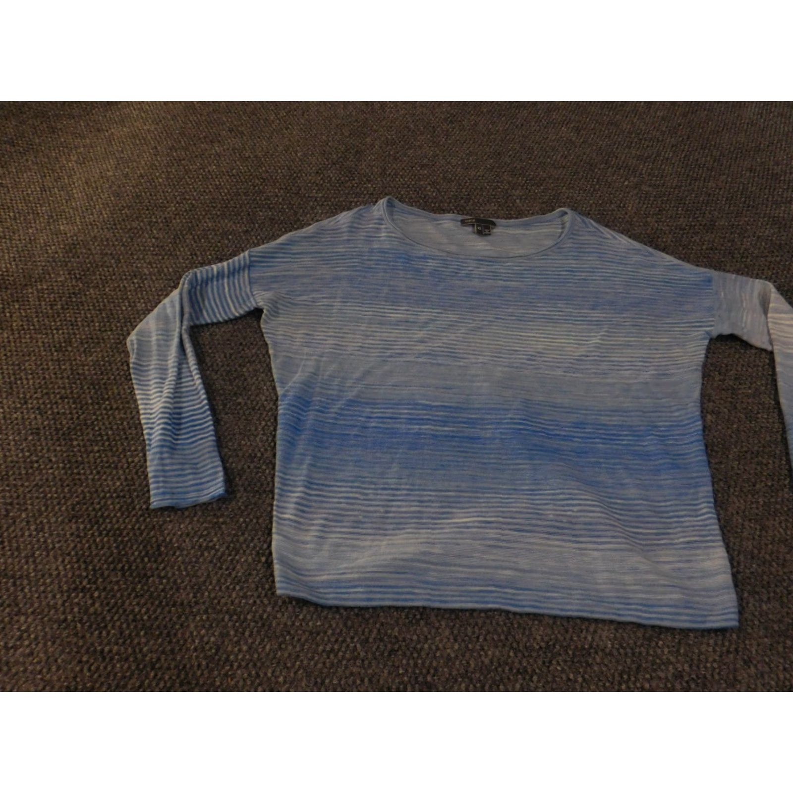 Vince Vince Sweater Womens XS Blue White Striped Lightweight Long Sleeve Crew Neck Top Size XS / US 0-2 / IT 36-38 - 2 Thumbnail