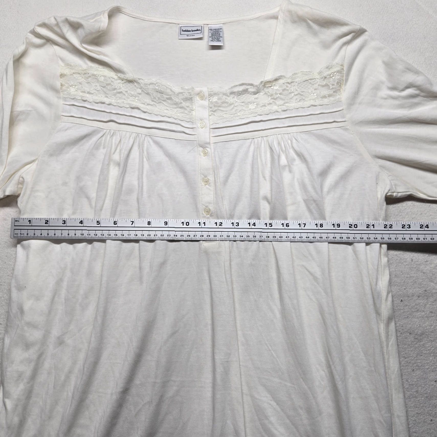 Vintage Bobbie Brooks Sleep Shirt Women Adult 2XL White Gown Lightweight Spring Summer Fall Nite Shirt Womens 2XL Size XXL / US 16-18 / IT 52-54 - 5 Thumbnail