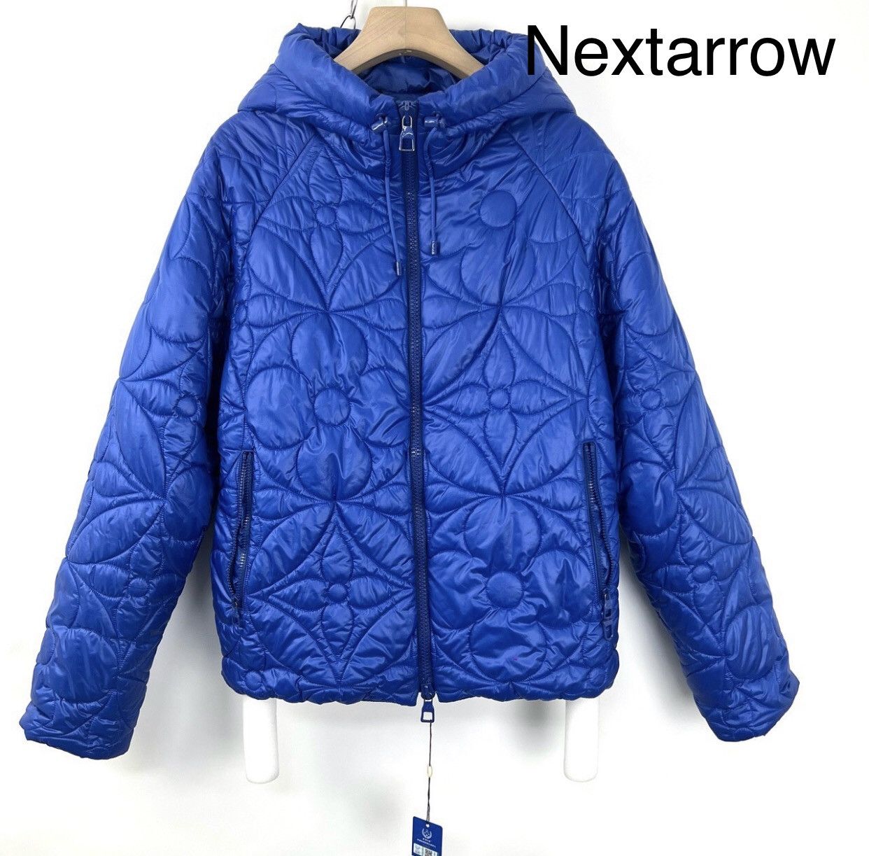 Louis Vuitton LV Blue Three Flower Dark Pattern Relief Coat
