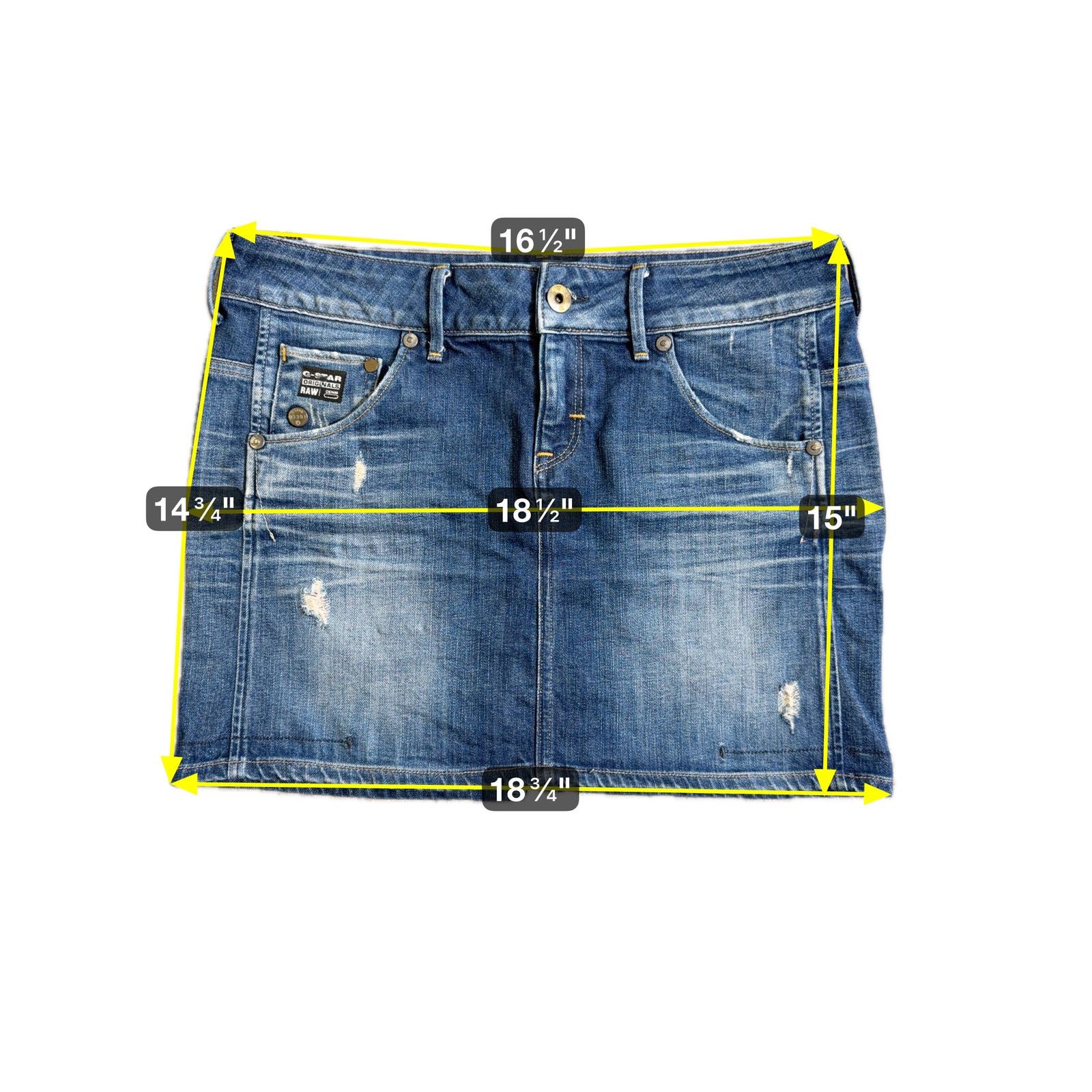 G-Star G-Star RAW Arc Mini Skirt Women’s 29 Distressed Denim Y2K Size 29" - 6 Thumbnail