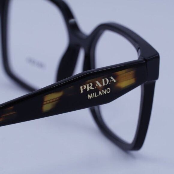 Prada Prada PRB03V 3891O1 Eyeglasses Black 52mm Square Frame Size ONE SIZE - 6 Thumbnail