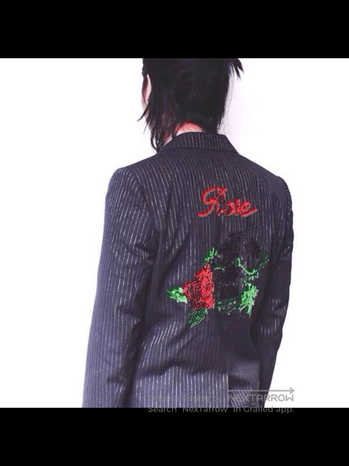 Number (N)ine Sz 4 Number Nine 06SS Rose Patch Stripe Jacket. Size US XL / EU 56 / 4 - 7 Thumbnail