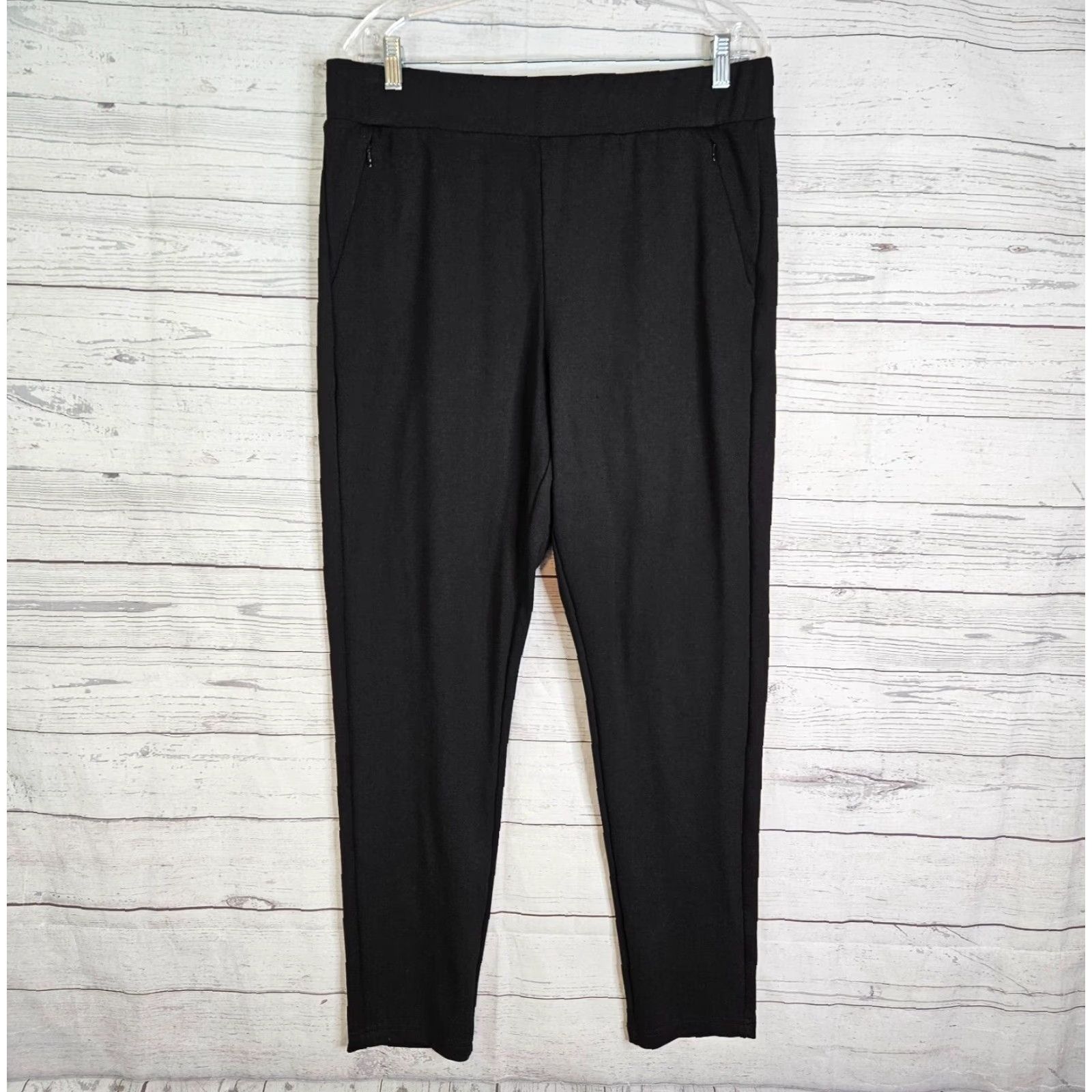 Vintage Universal Standard Womens Ponte Pants Sz 14-16 Black Pull On Size 36" / US 14 / IT 50 - 2 Thumbnail