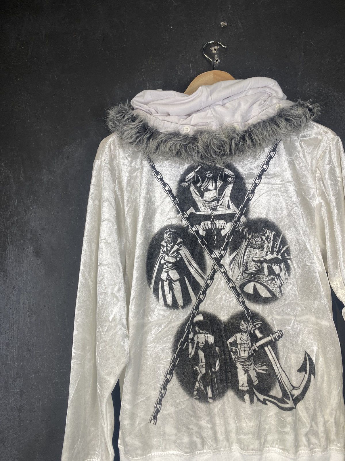 If Six Was Nine Rare y2k One Piece Anime Fur Zipped Up Hoodie Size US M / EU 48-50 / 2 - 4 Thumbnail