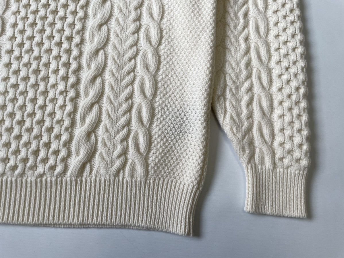 Ann Demeulemeester Cream ‘Aran’ Cable Knit Sweater Size US M / EU 48-50 / 2 - 10 Thumbnail
