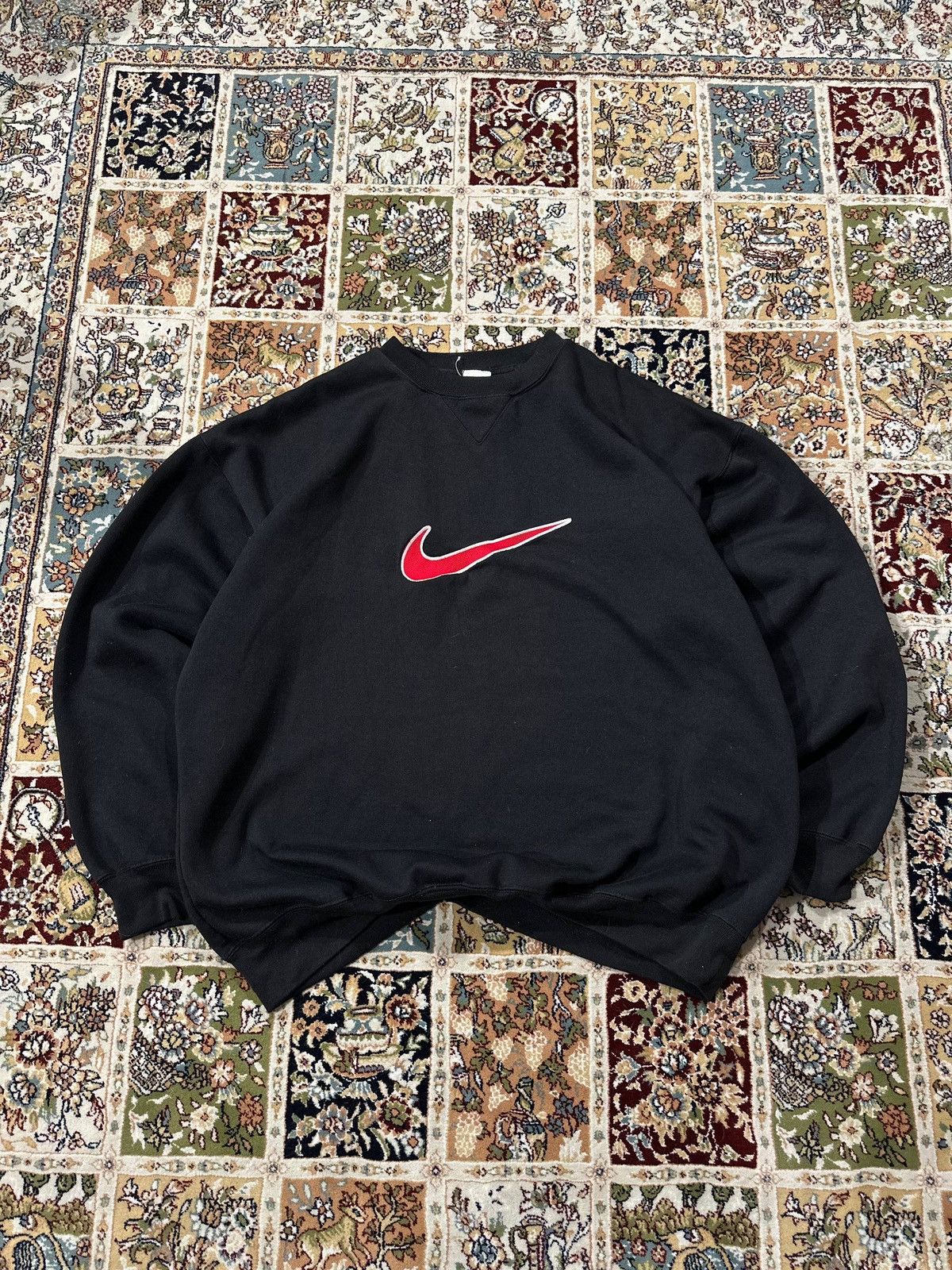 Nike × Stussy Vintage 90s Nike Big Swoosh Retro Sweatshirt L Size US L / EU 52-54 / 3 - 1 Thumbnail