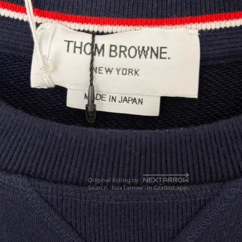 Thom Browne Thom Browne Classic Crewneck Sweatshirt Navy Blue Size US S / EU 44-46 / 1 - 3 Thumbnail