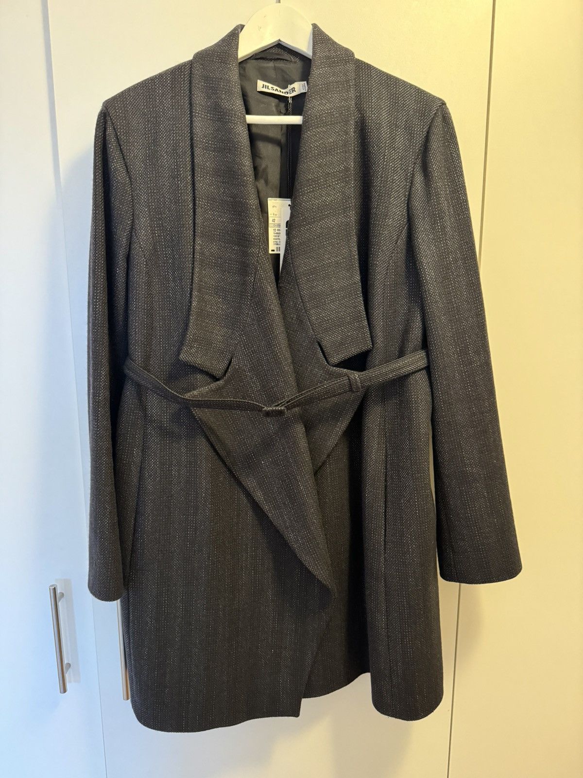 image of Original Jil Sander Wool Silk Coat Grey 42 XL 1500€ Fullset, Women's