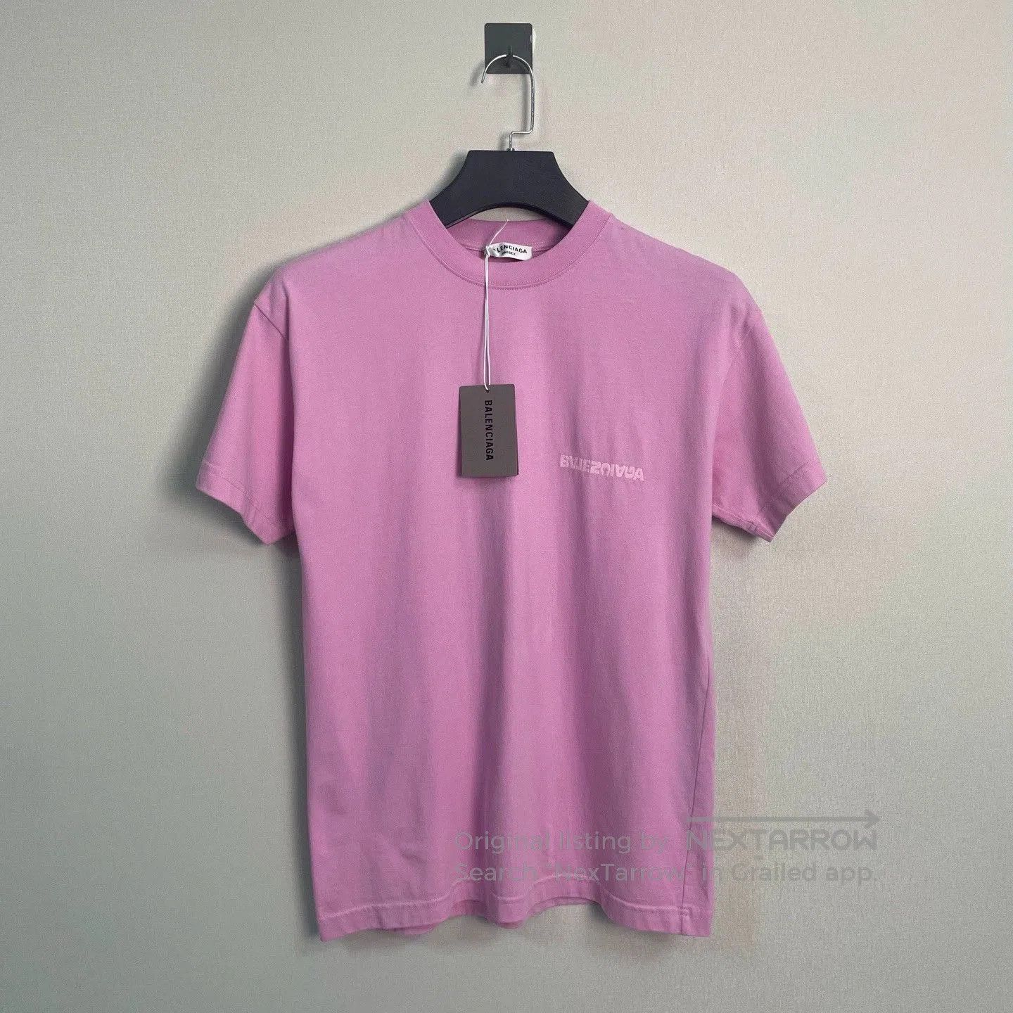 balenciaga pink short sleeve t.