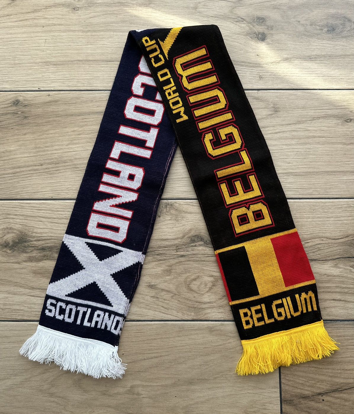 Vintage Scotland vs Belgium World Cup Football Soccer Scarf Size ONE SIZE - 1 Thumbnail