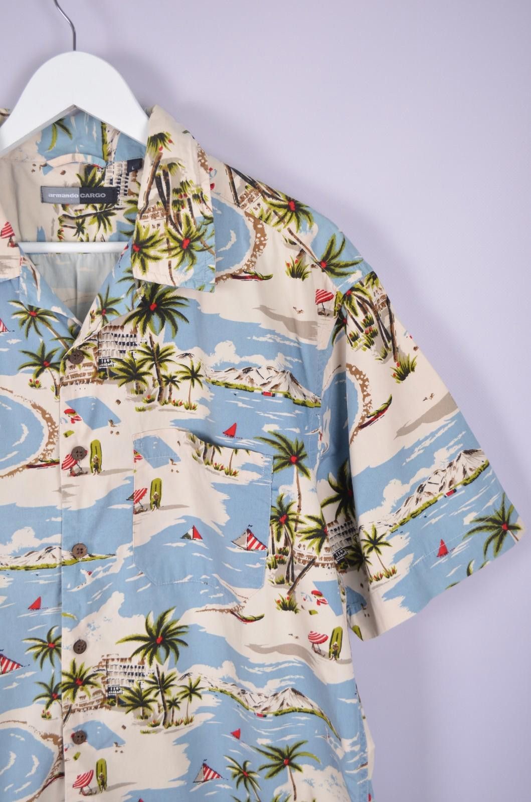 Designer Vintage Armando Cargo Aloha Hawaiian Shirt Size L Size US L / EU 52-54 / 3 - 4 Thumbnail