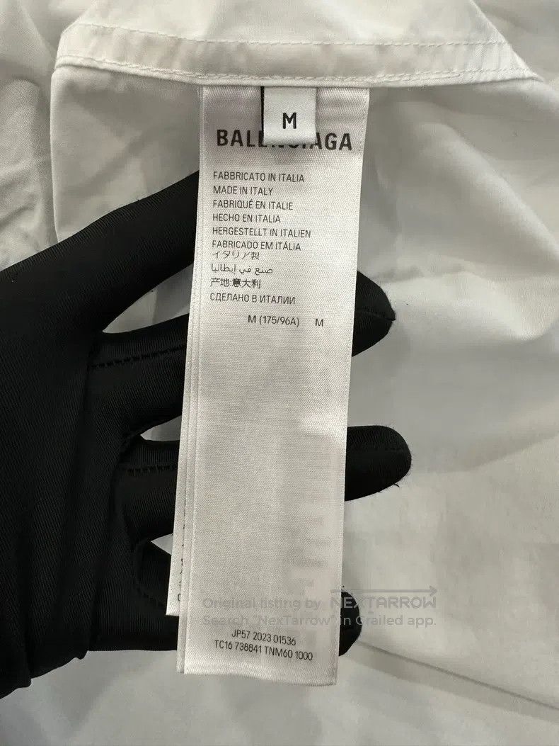 Balenciaga Balenciaga Black and White 3B Logo Embroidered Loose Fit S Size US M / EU 48-50 / 2 - 6 Thumbnail