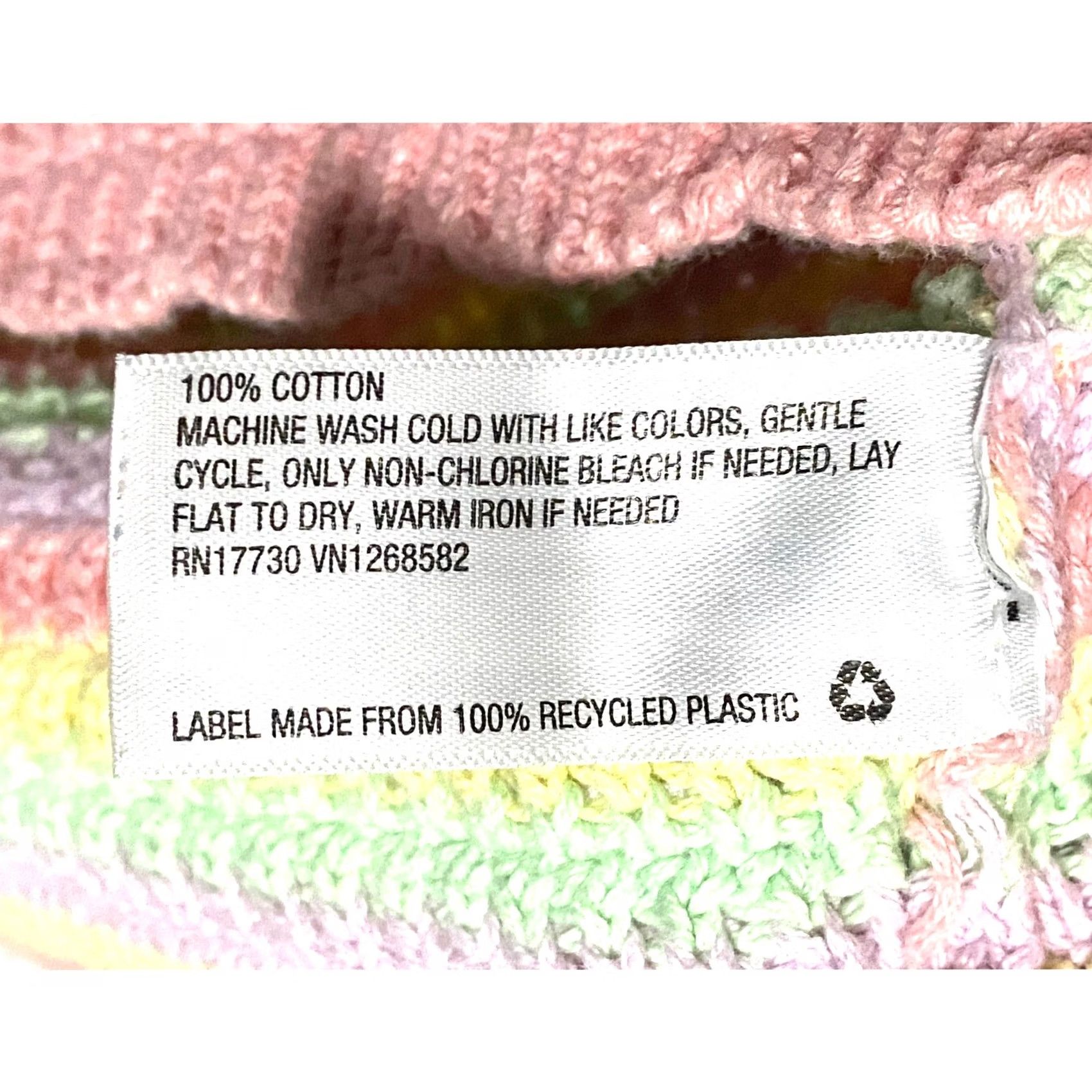 Vintage VINTAGE Wild Fable Cropped Tank Top Women M Crochet Knit Striped Pink Cotton Sleeveless Boho Y2K Festival Spring Summer Women Size M / US 6-8 / IT 42-44 - 6 Thumbnail