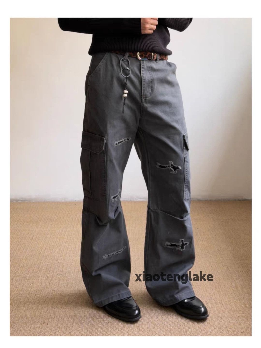 Vintage xz Washed faded loose baggy hiphop cargo pants Size US 30 / EU 46 - 4 Thumbnail