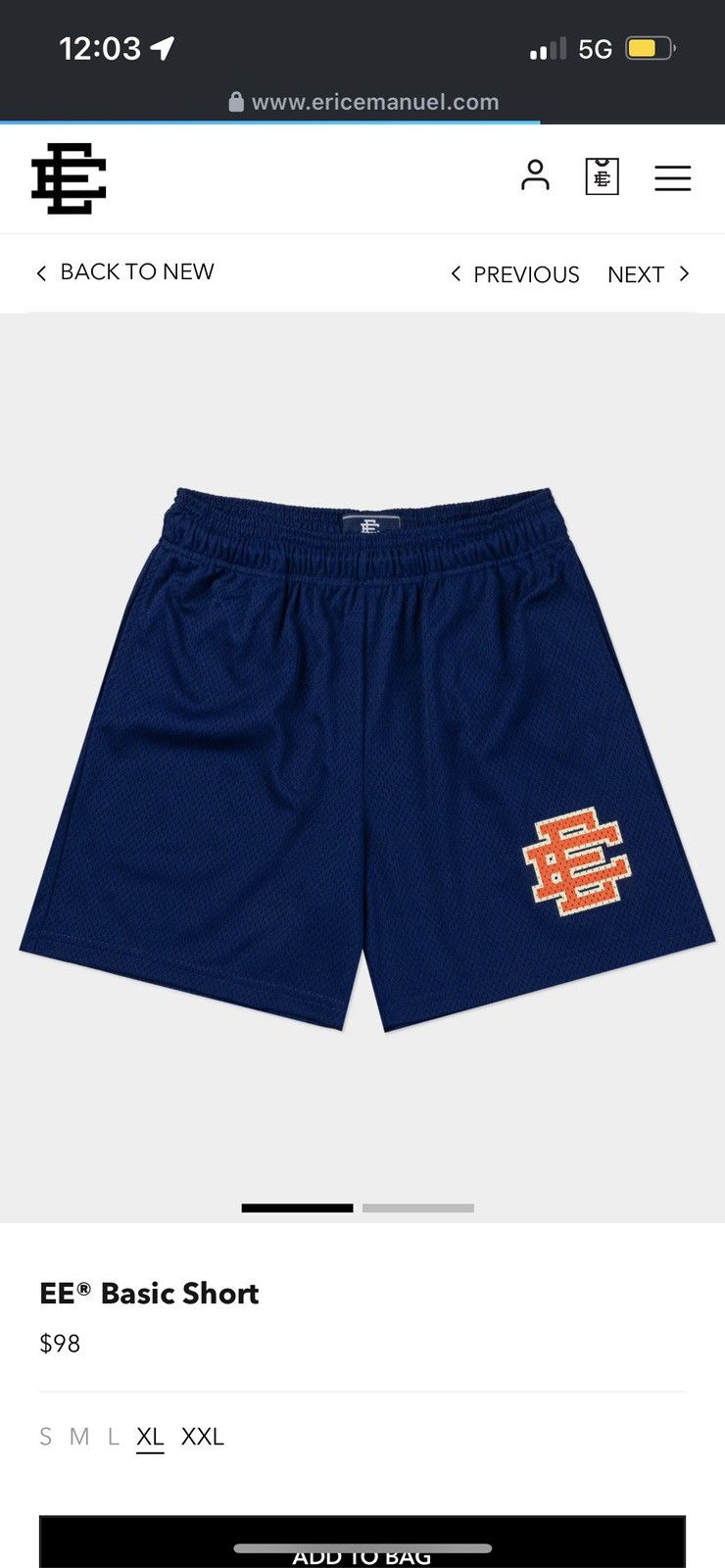 Eric Emanuel Beacon Blue EE XL Size US 31 - 5 Thumbnail