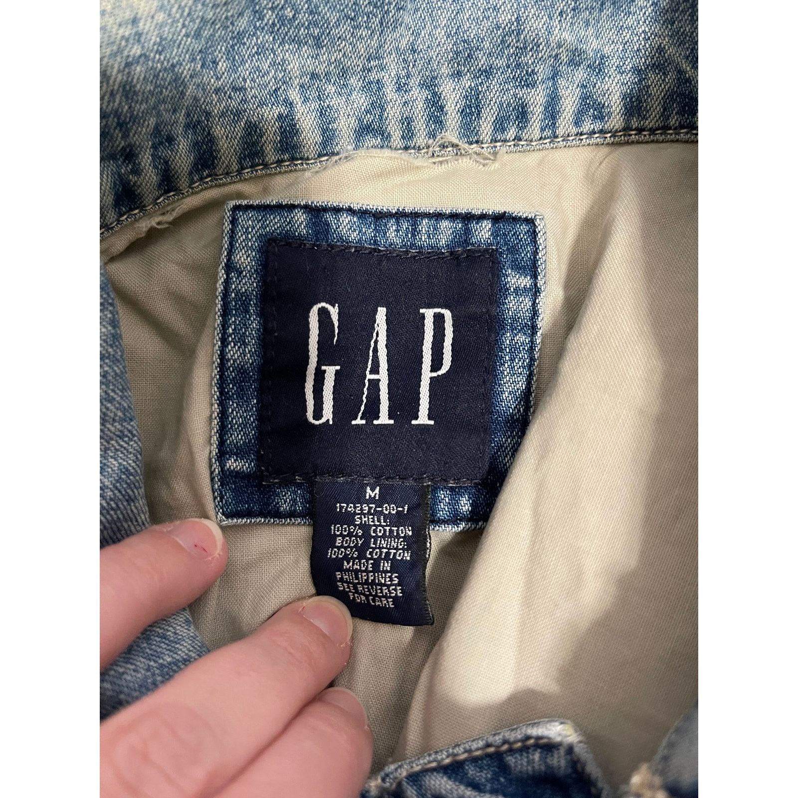 Gap Vintage Gap Denim Jacket / Over Shirt - 100% Cotton Medium Size M / US 6-8 / IT 42-44 - 3 Thumbnail