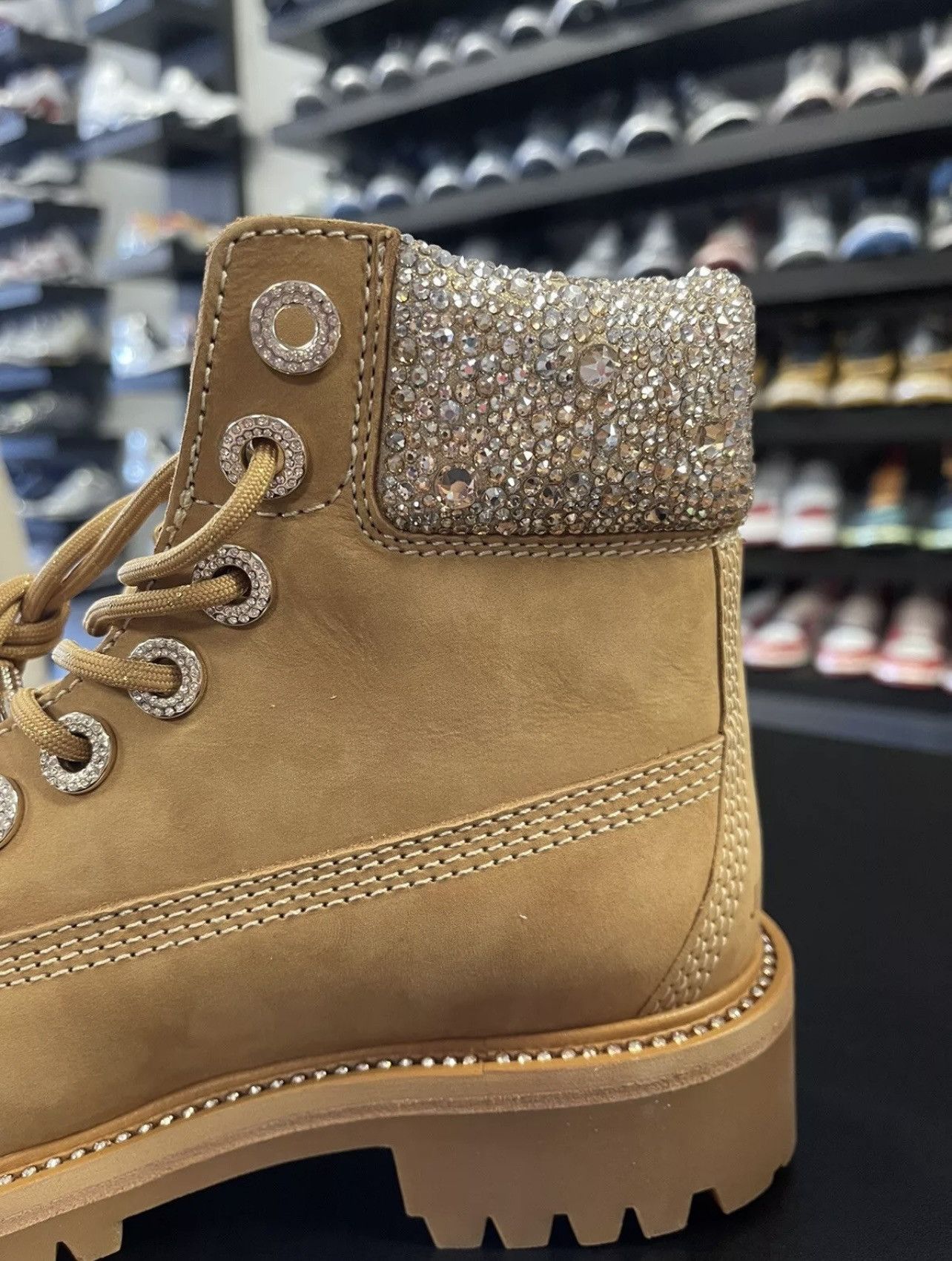 Jimmy Choo Size 5 - Jimmy Choo X Timberland Suede Crystal Encrusted Size US 5 / IT 35 - 7 Thumbnail