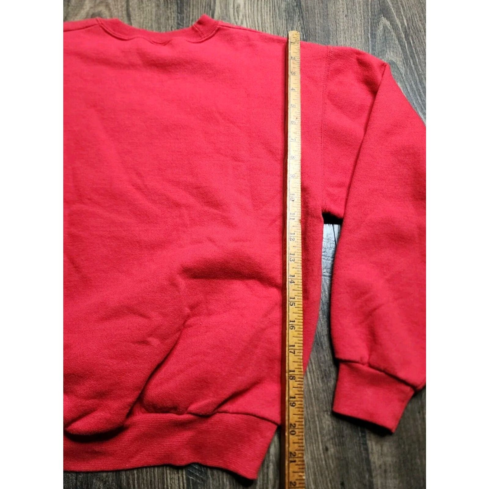 Jerzees VINTAGE 90s JERZEES Crewneck Sweatshirt Red Peace On Earth Design Unisex Adult Small Cotton Blend Size US S / EU 44-46 / 1 - 2 Thumbnail
