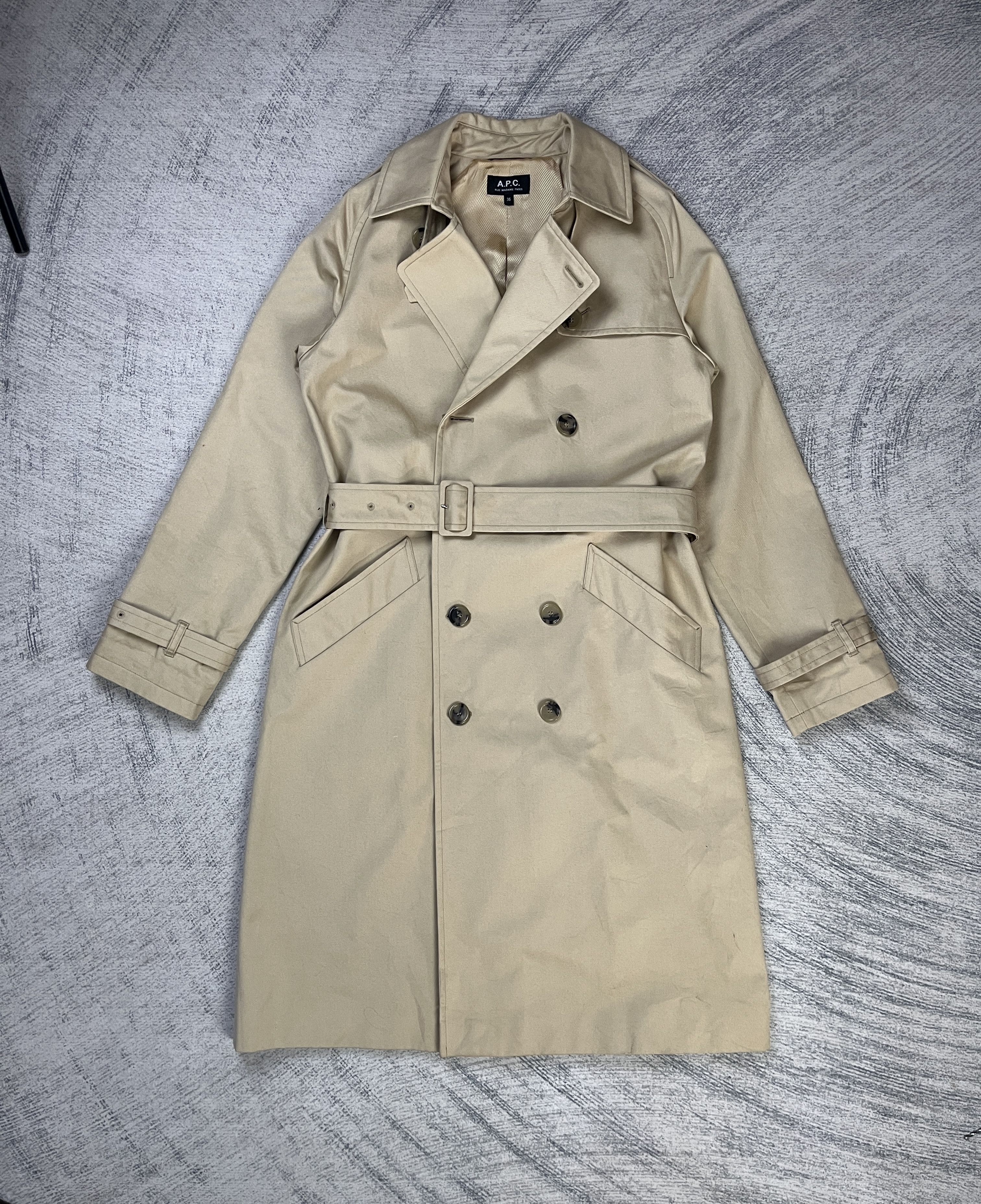 A.P.C. A.P.C Beige Trench Coat Made in Bulgaria Size US S / EU 44-46 / 1 - 1 Thumbnail